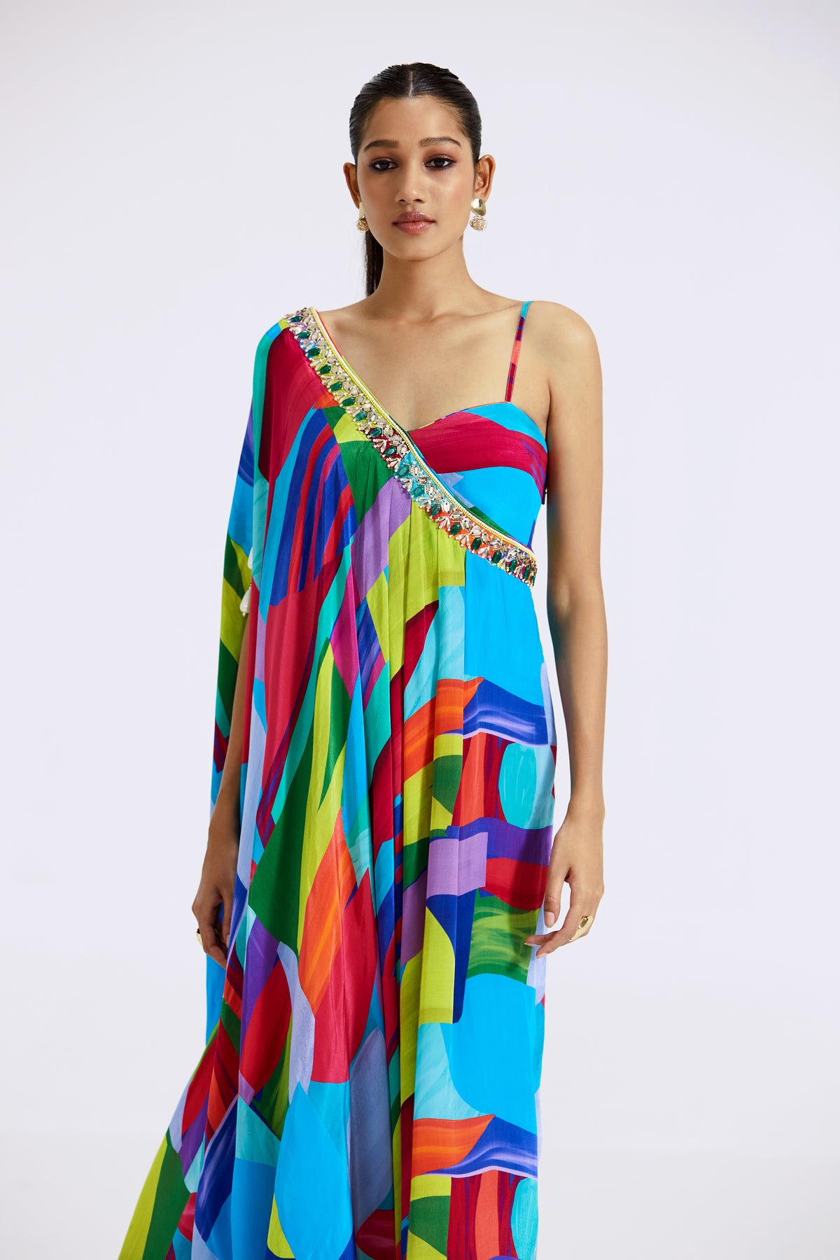 Multicoloured Asymmetric Dress