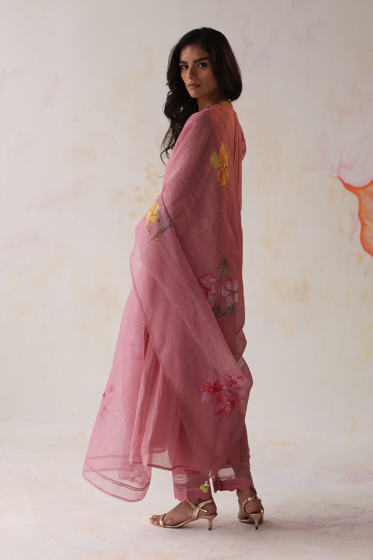 Kinza Peach Pink Kurta Set