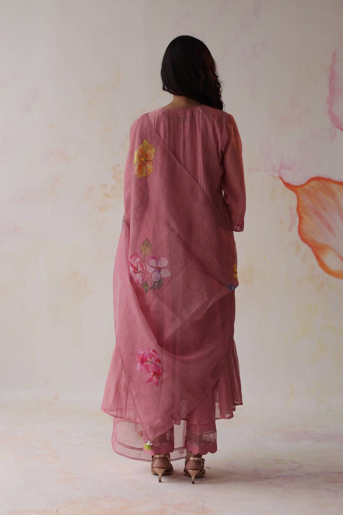 Kinza Peach Pink Kurta Set