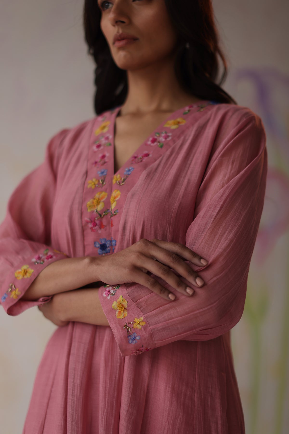 Kinza Peach Pink Kurta Set