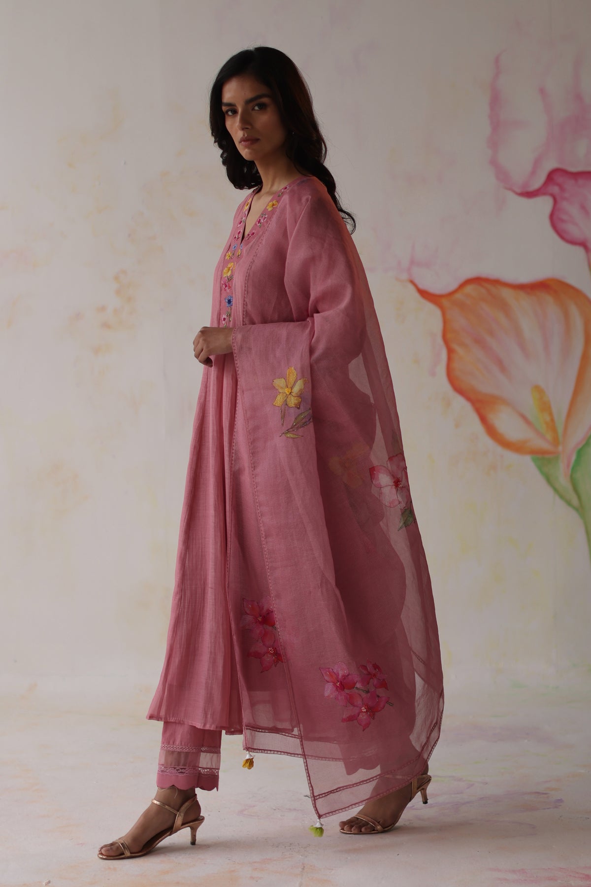 Kinza Peach Pink Kurta Set