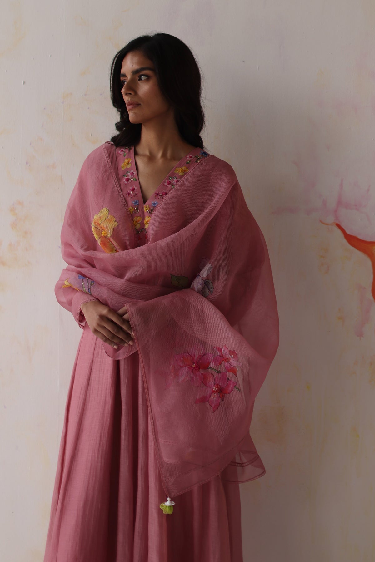 Kinza Peach Pink Kurta Set