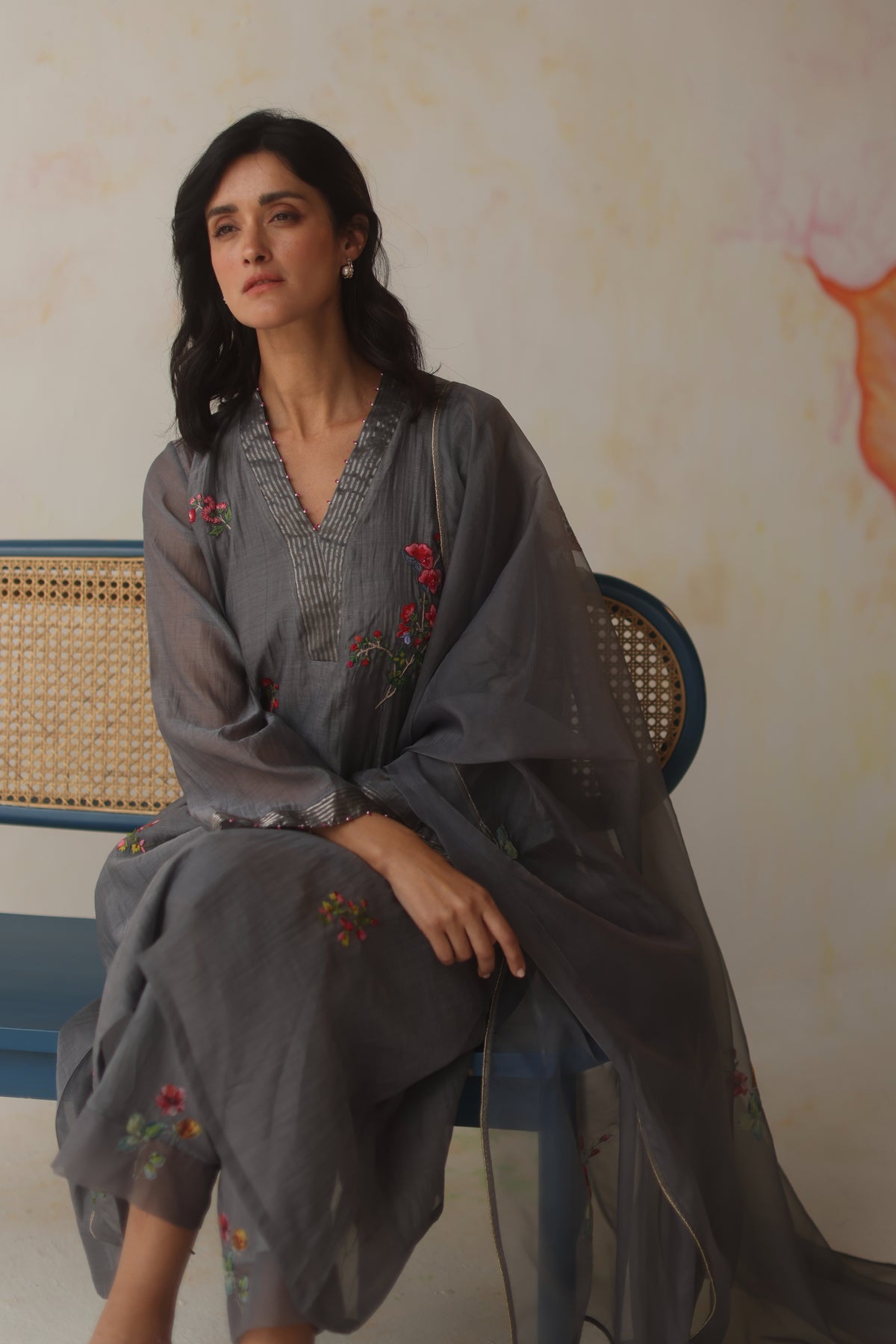 Nishat Grey Kurta Set