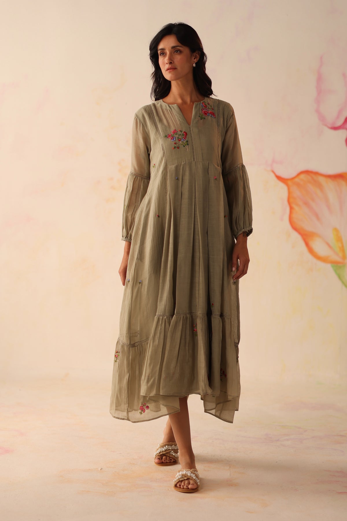 Chinaar Olive Kurta Set