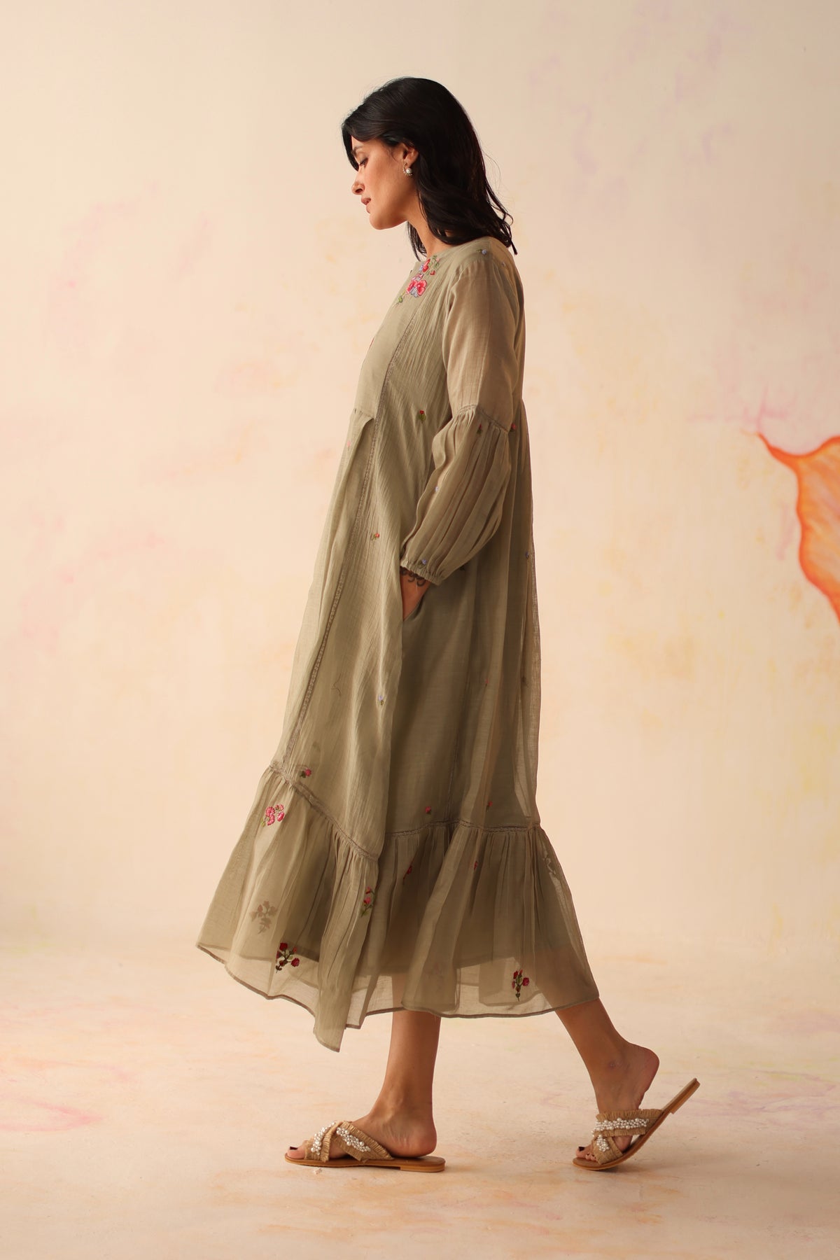 Chinaar Olive Kurta Set