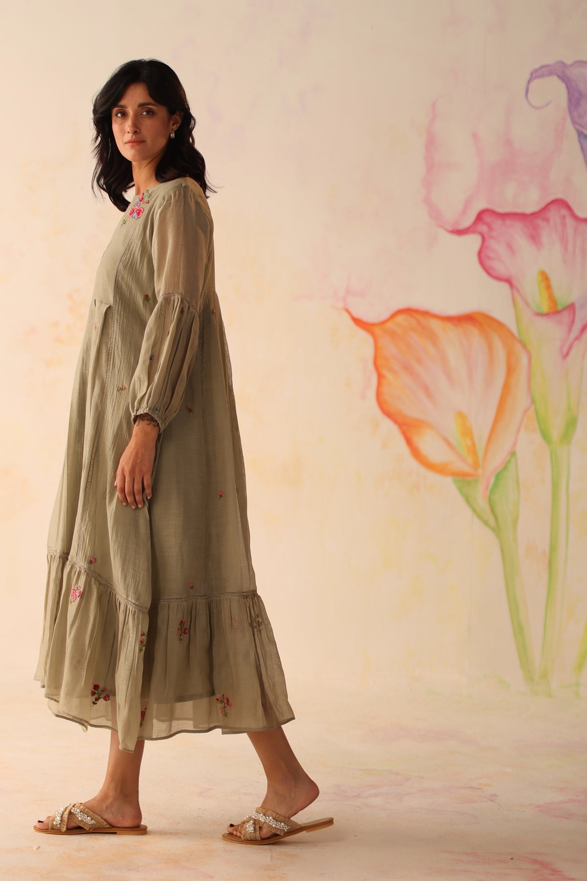 Chinaar Olive Kurta Set