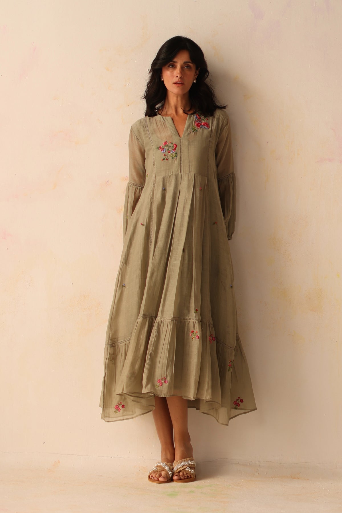 Chinaar Olive Kurta Set