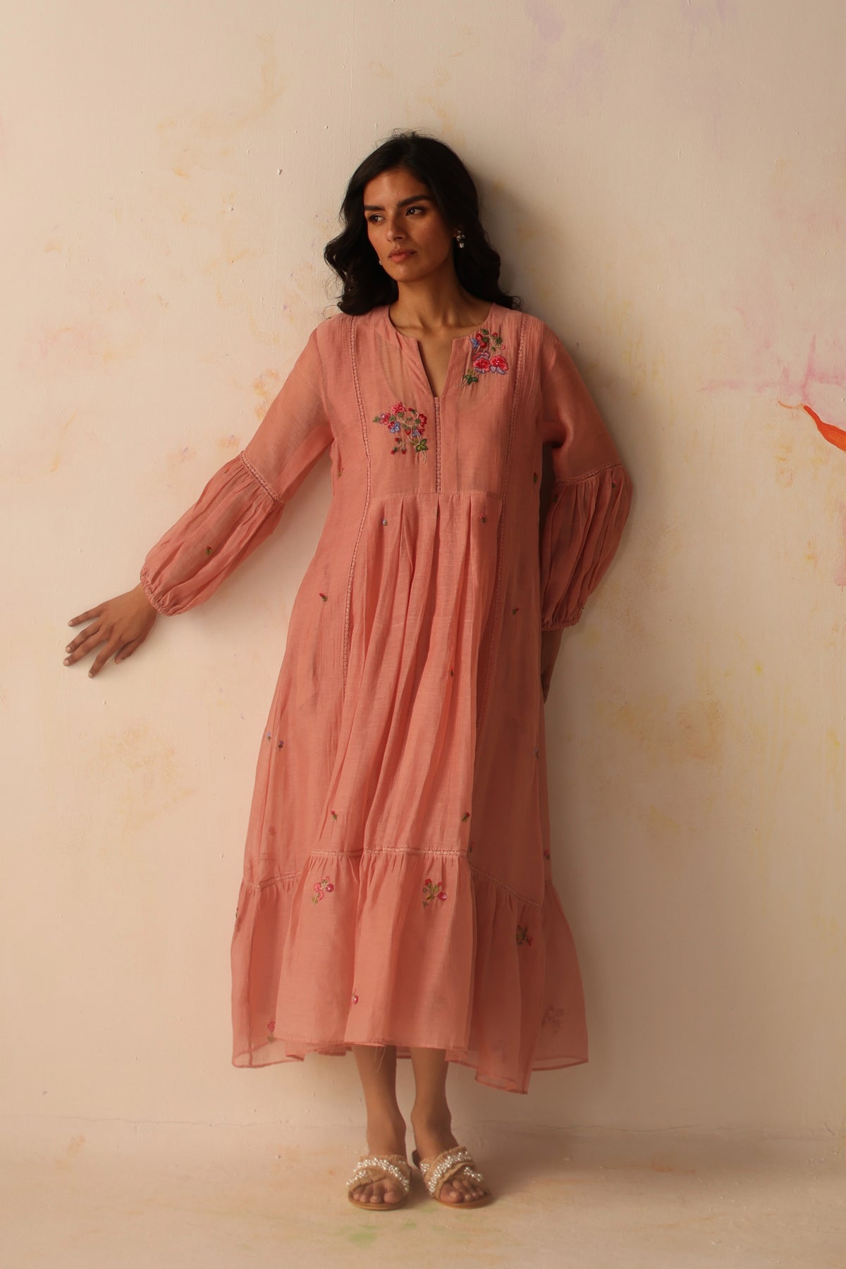 Chinaar Peach Kurta Set