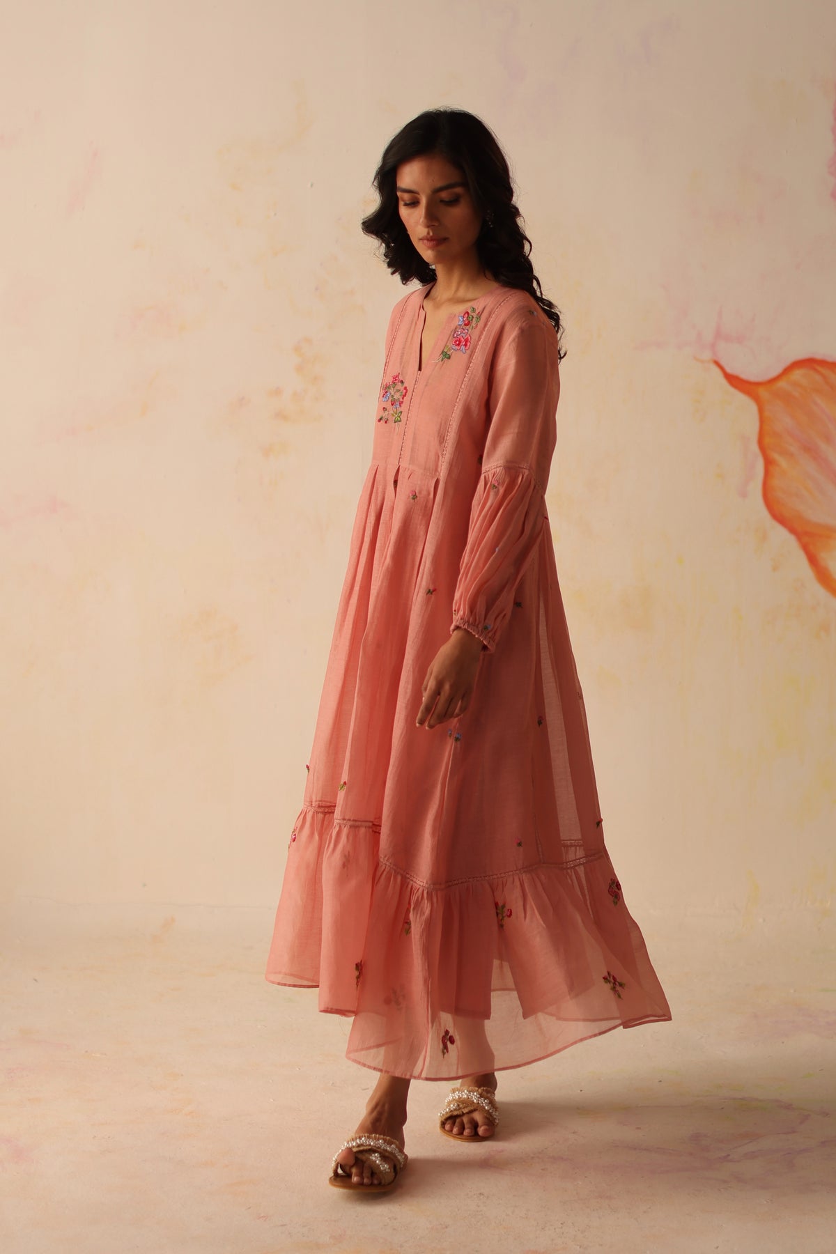 Chinaar Peach Kurta Set