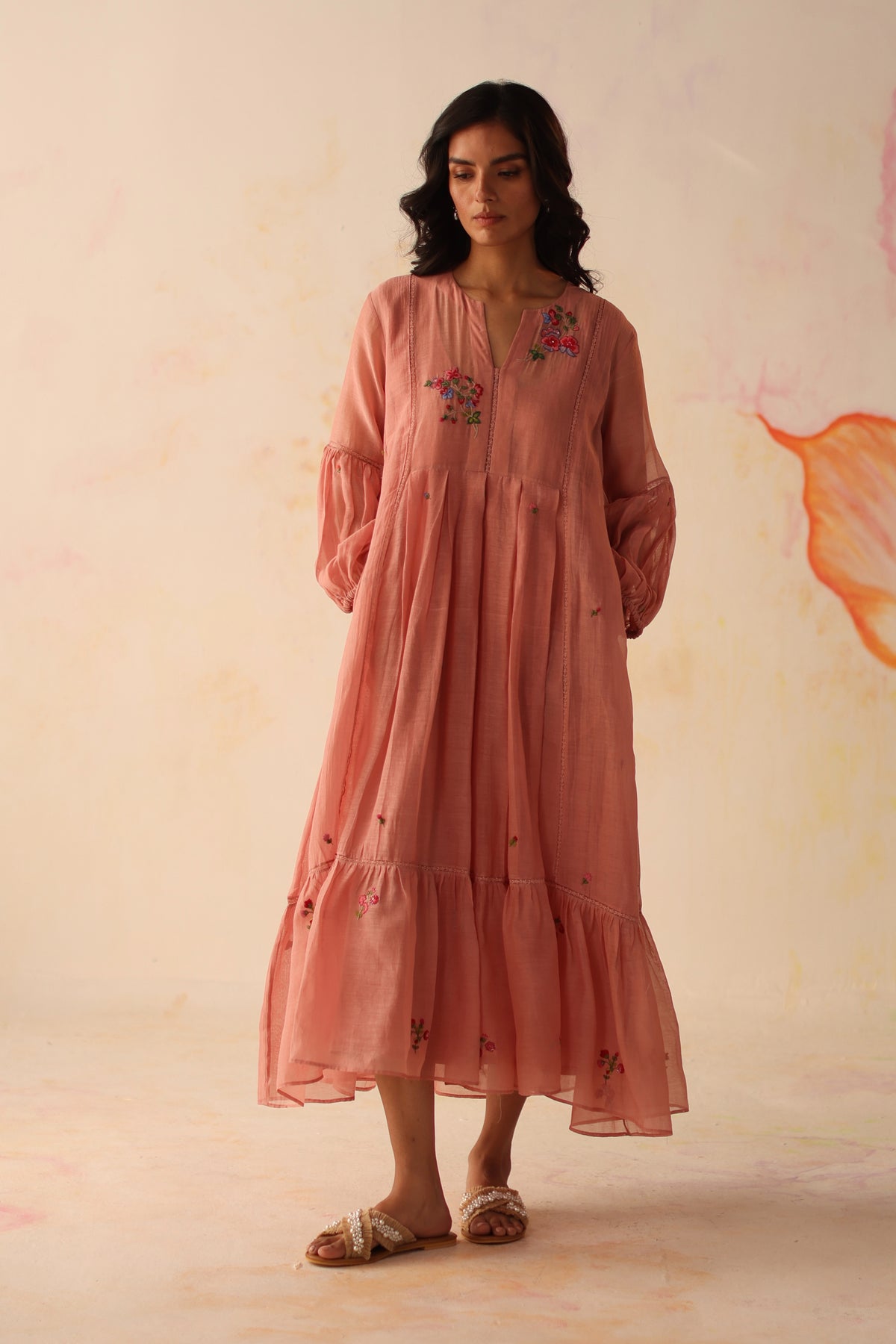 Chinaar Peach Kurta Set