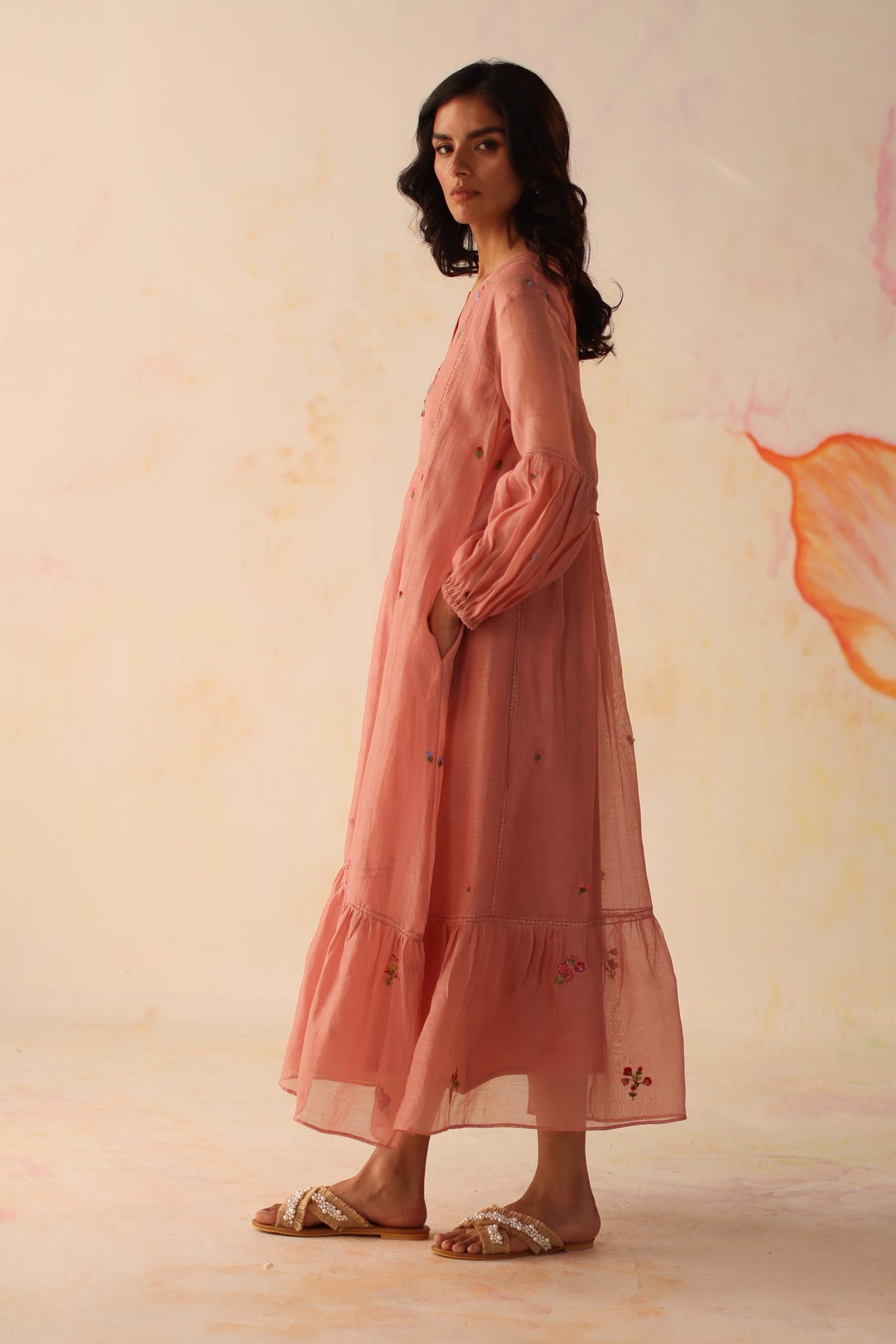 Chinaar Peach Kurta Set