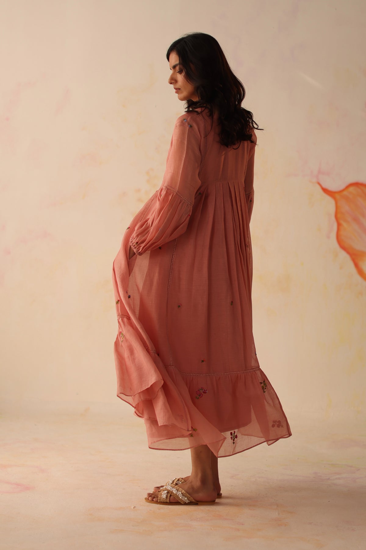 Chinaar Peach Kurta Set