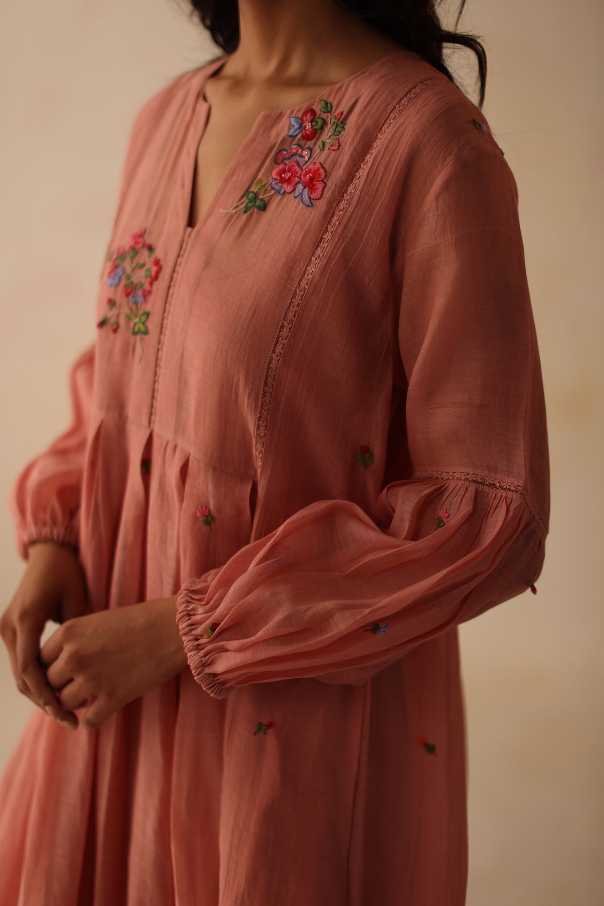 Chinaar Peach Kurta Set