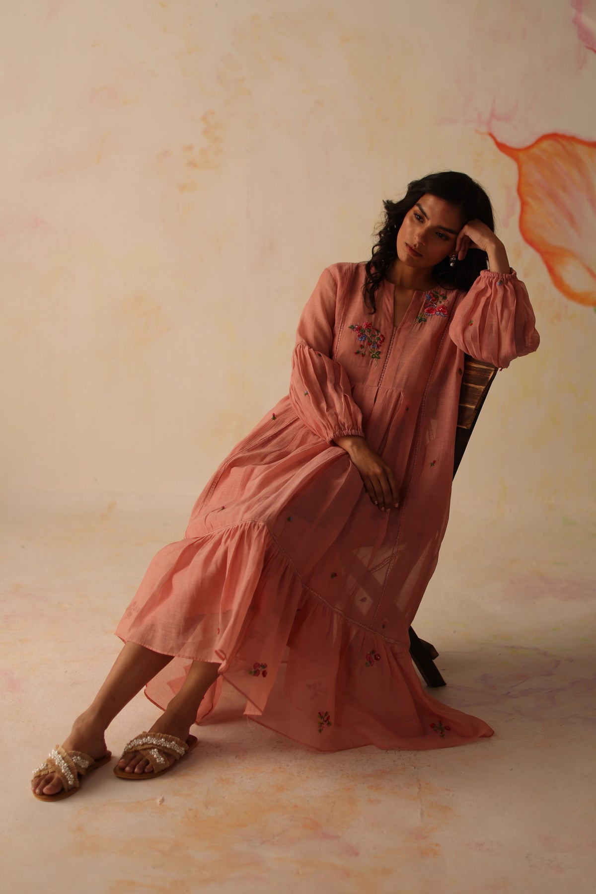 Chinaar Peach Kurta Set