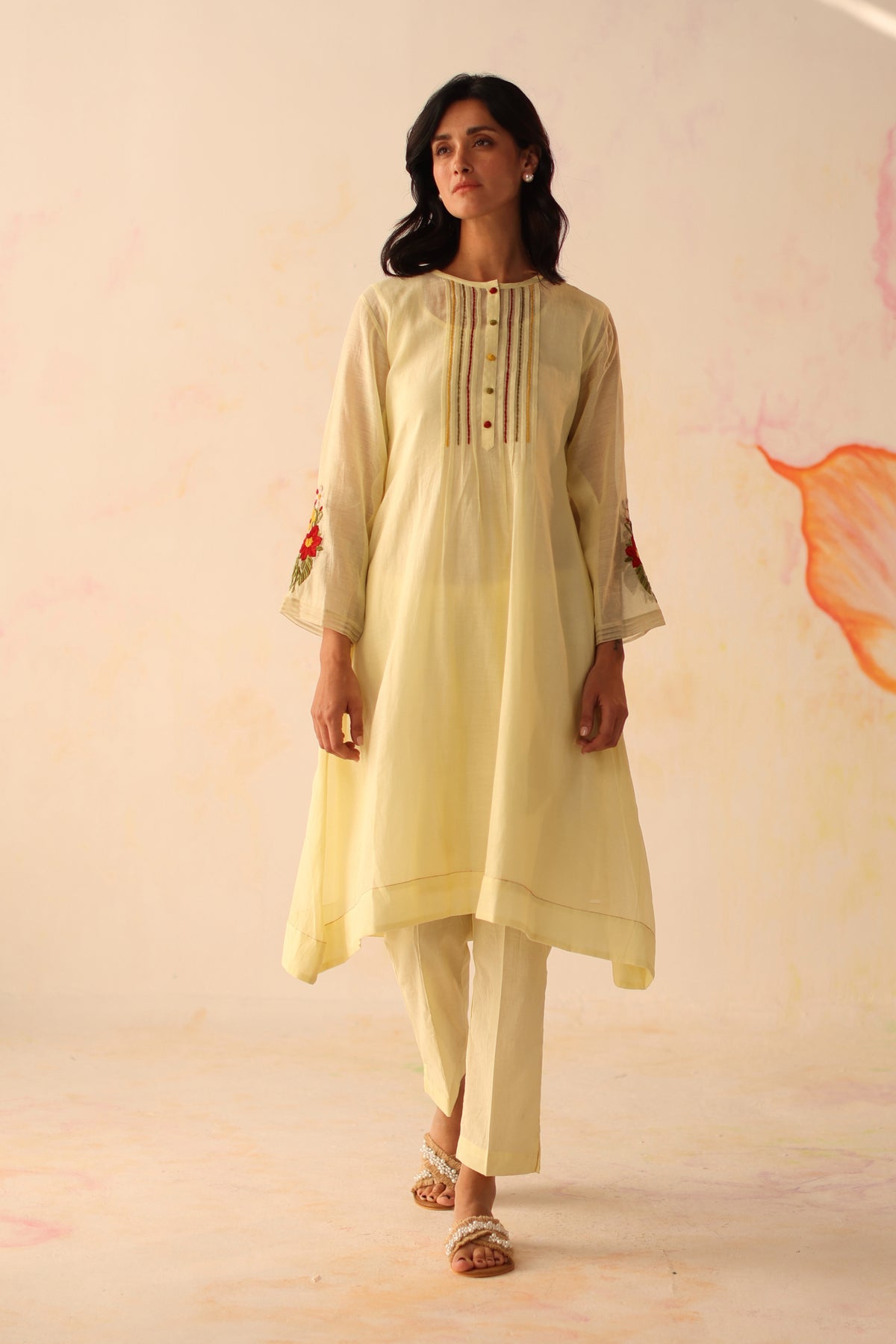 Aqsa Lemon Kurta Set