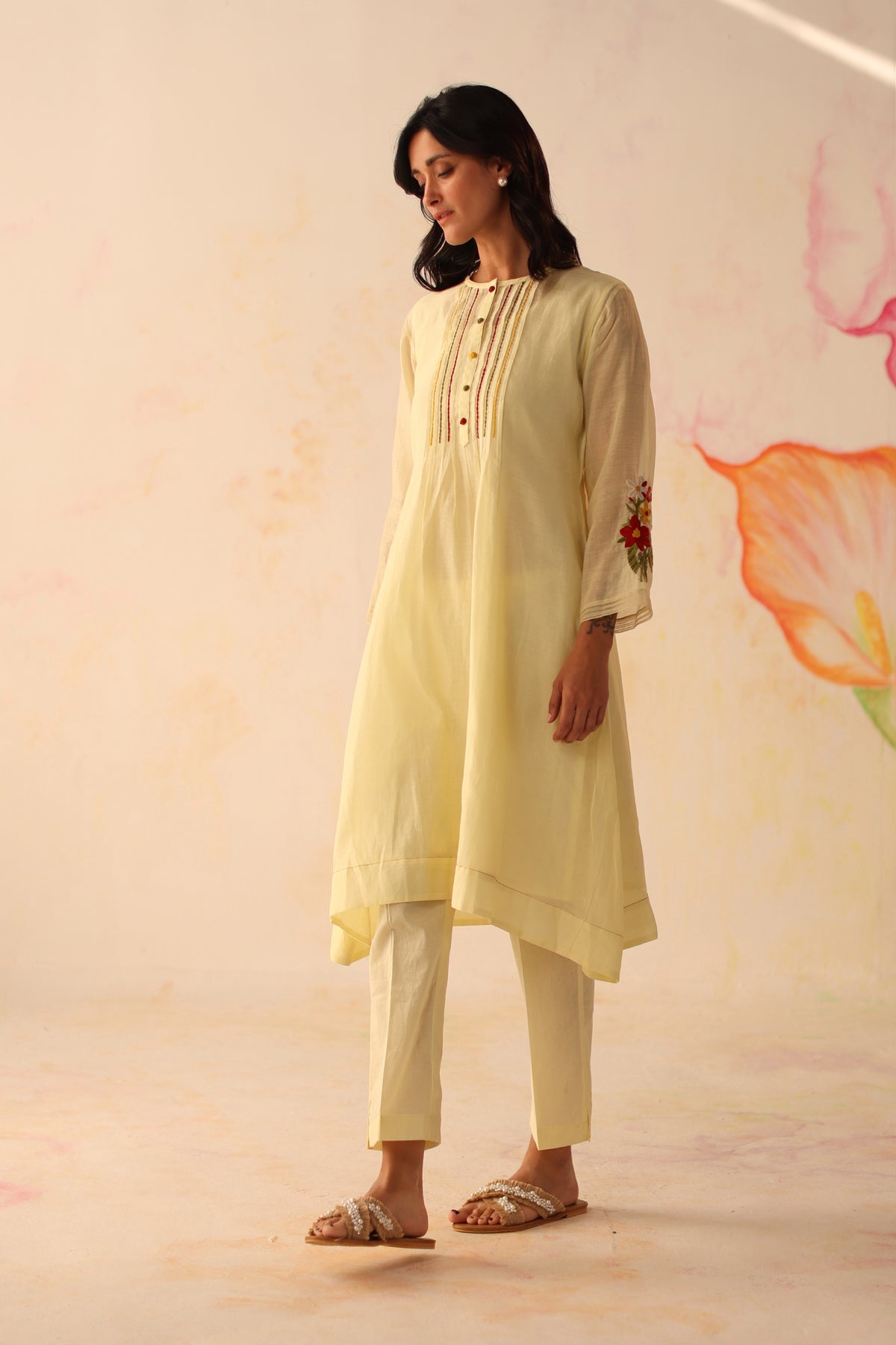 Aqsa Lemon Kurta Set