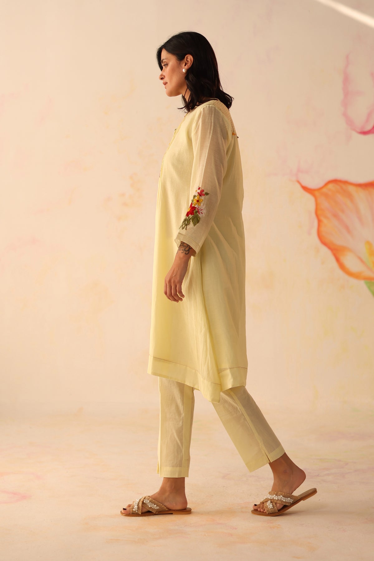 Aqsa Lemon Kurta Set