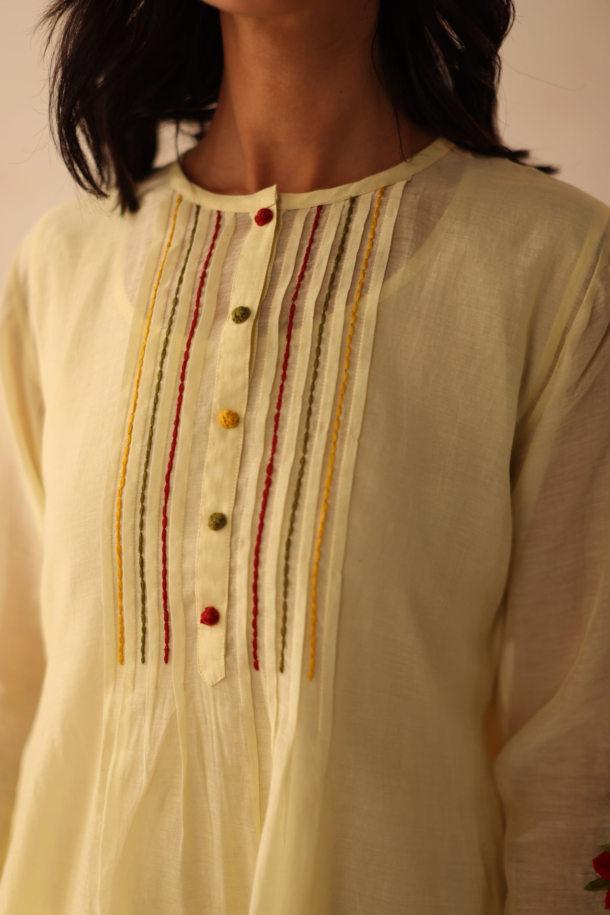 Aqsa Lemon Kurta Set