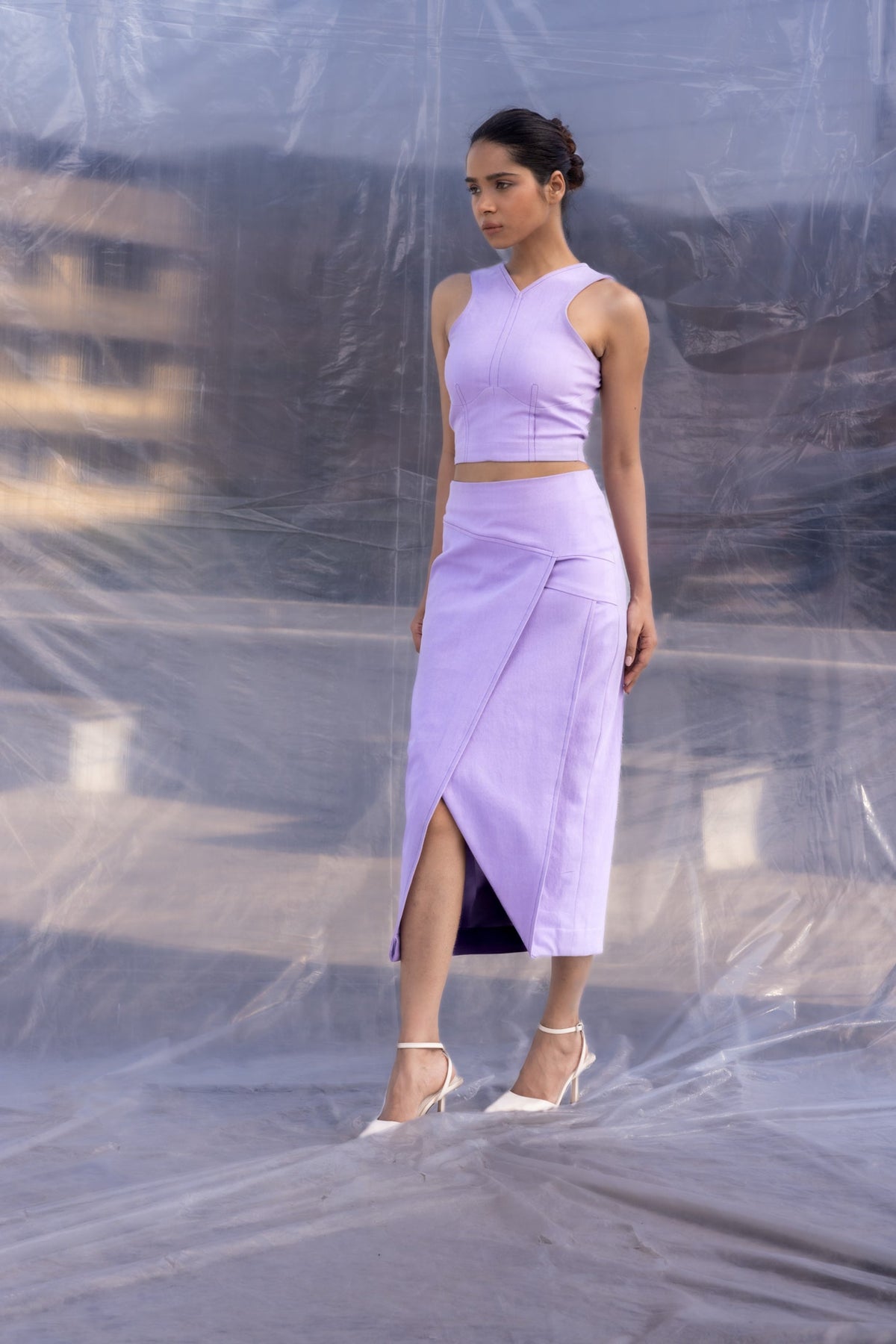 Lilac Denim Skirt