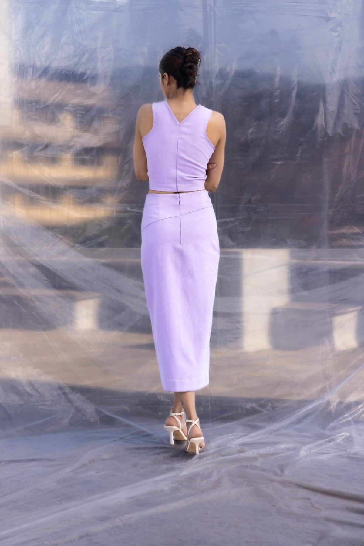 Lilac Denim Skirt