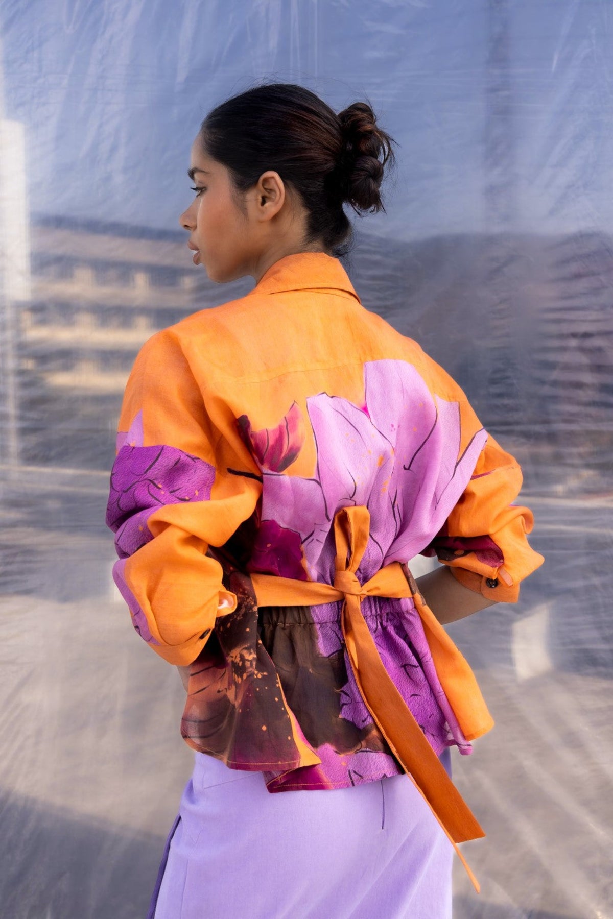 Dahlia Silk Biker Jacket