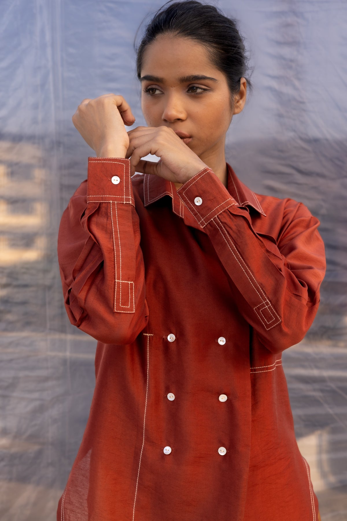 Caramel Silk Shirt