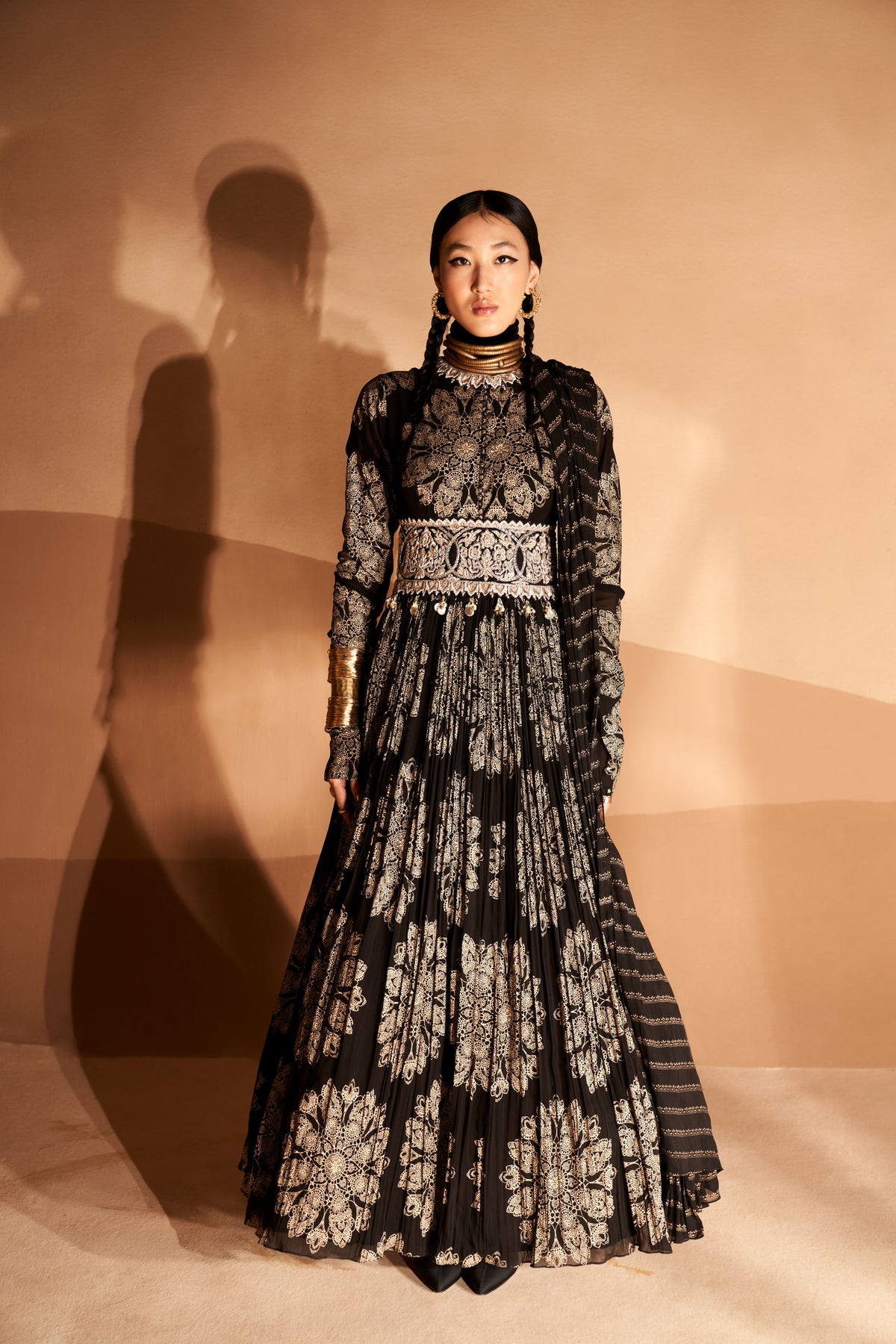 Black Tara Belted Anarkali