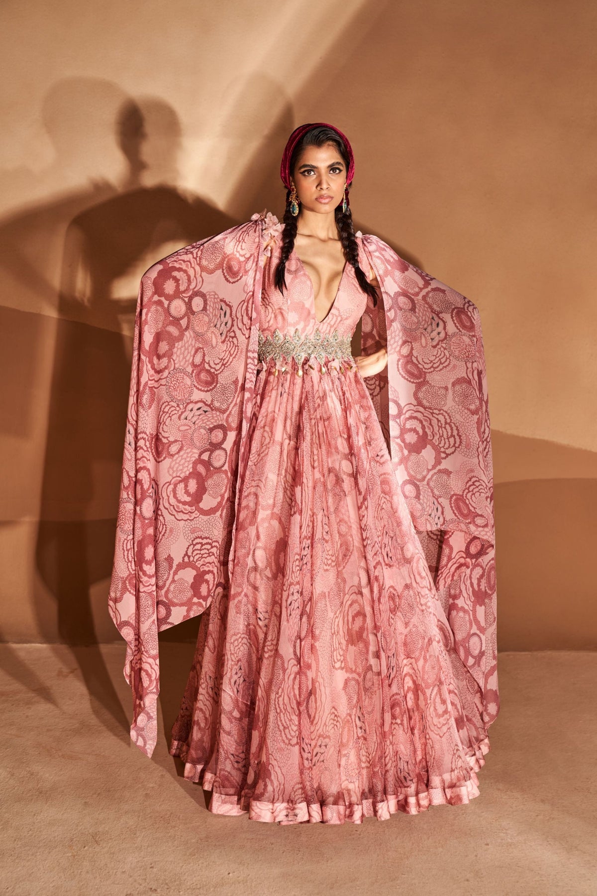 Blush Anarkali With Attached Dupatta