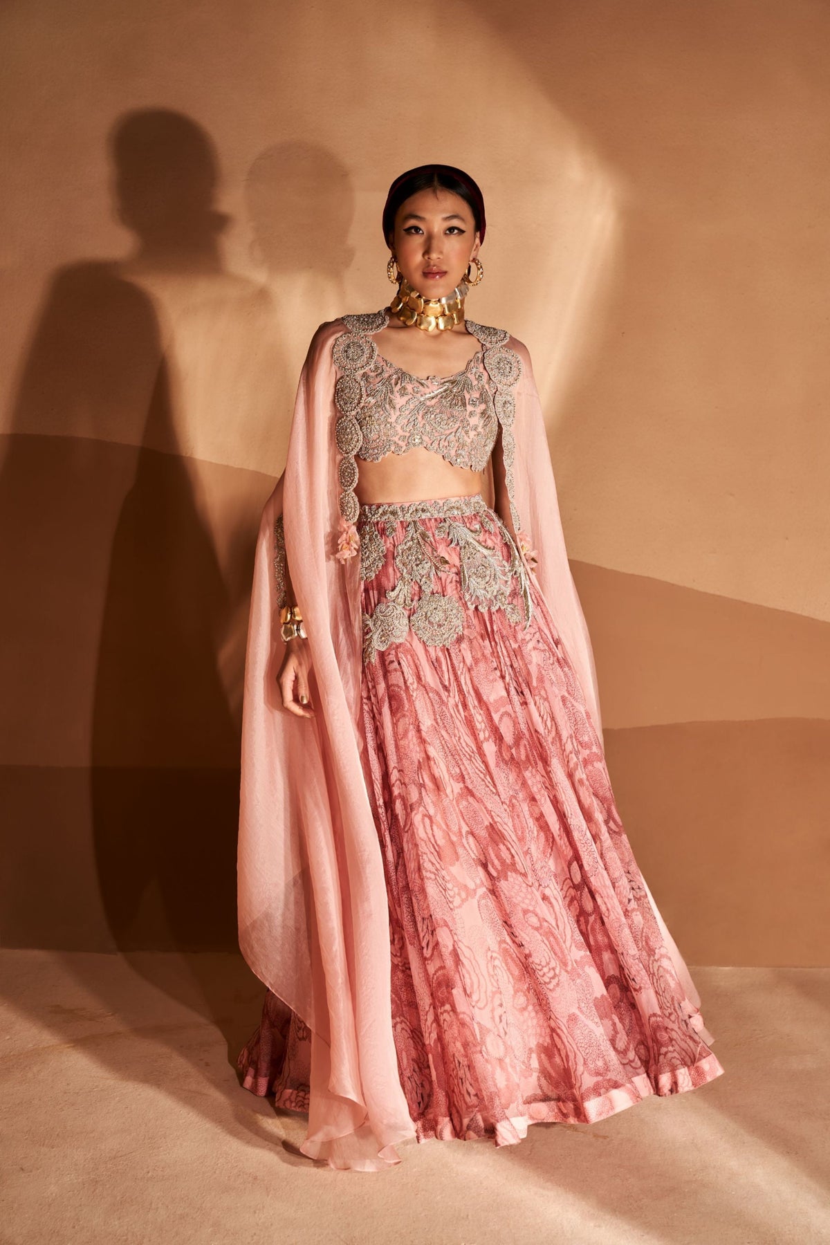 Blush Bahaar Lehenga and Cape Set