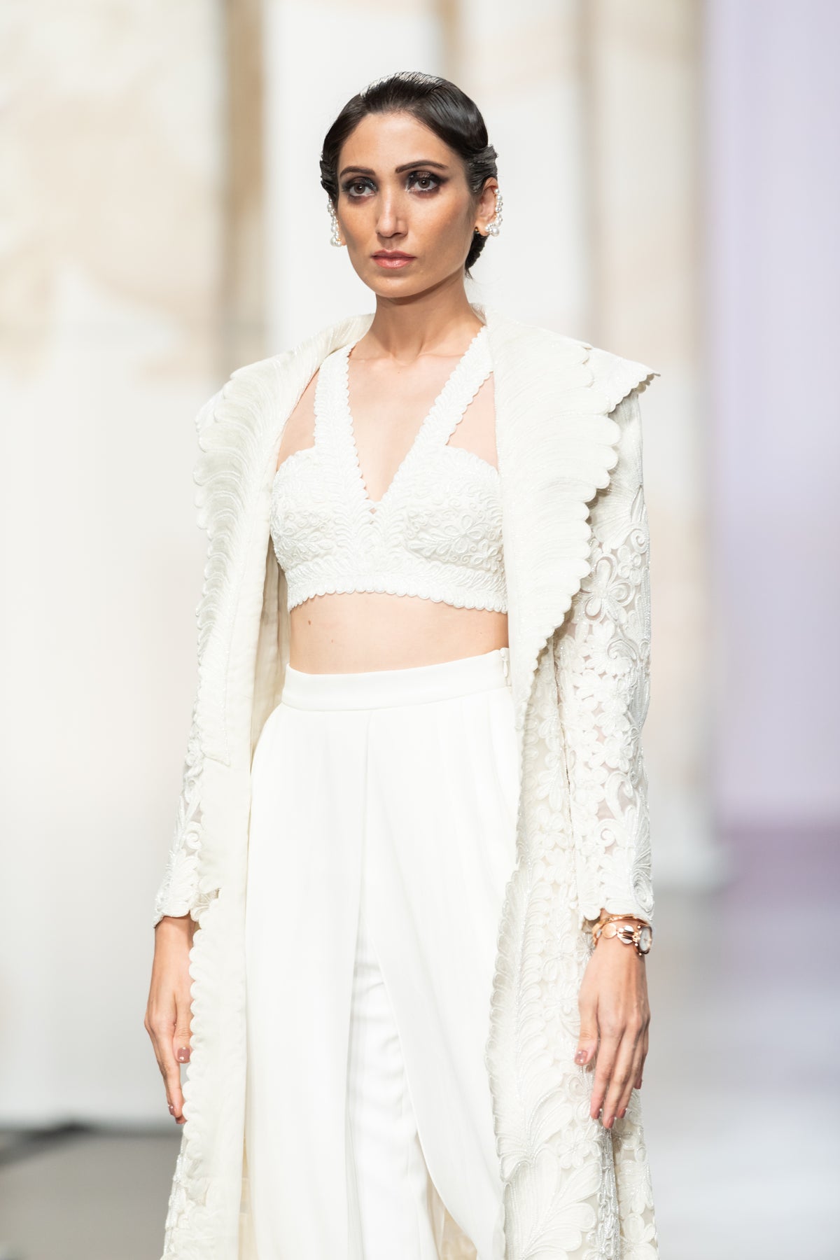 The queen of spades embellished ivory jacket set