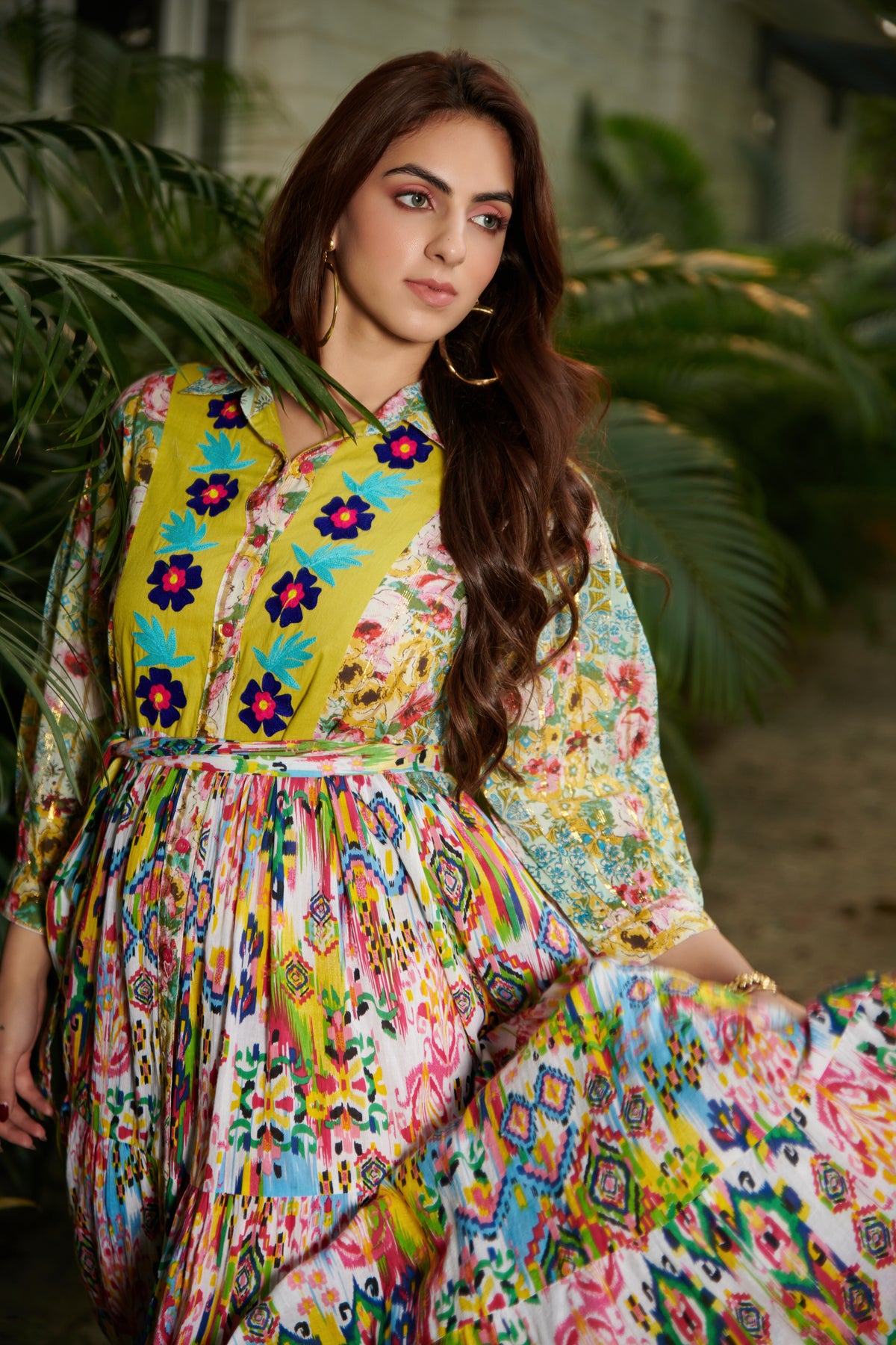 Multicolor Printed Floral Maxi Dress