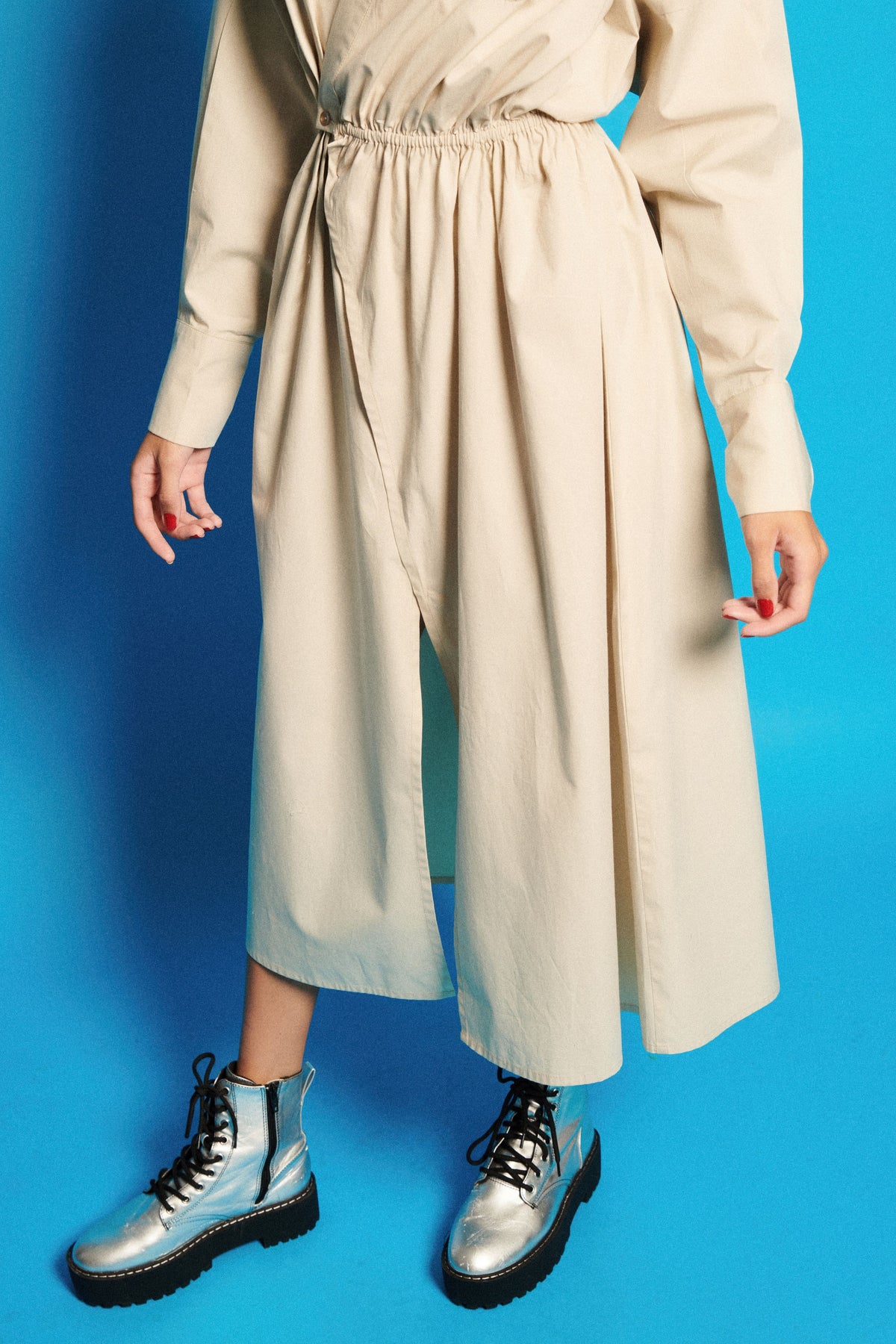 Mud Poplin Wrap On Dress