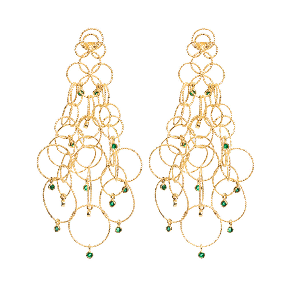 Ringlets Earrings With Emeralds