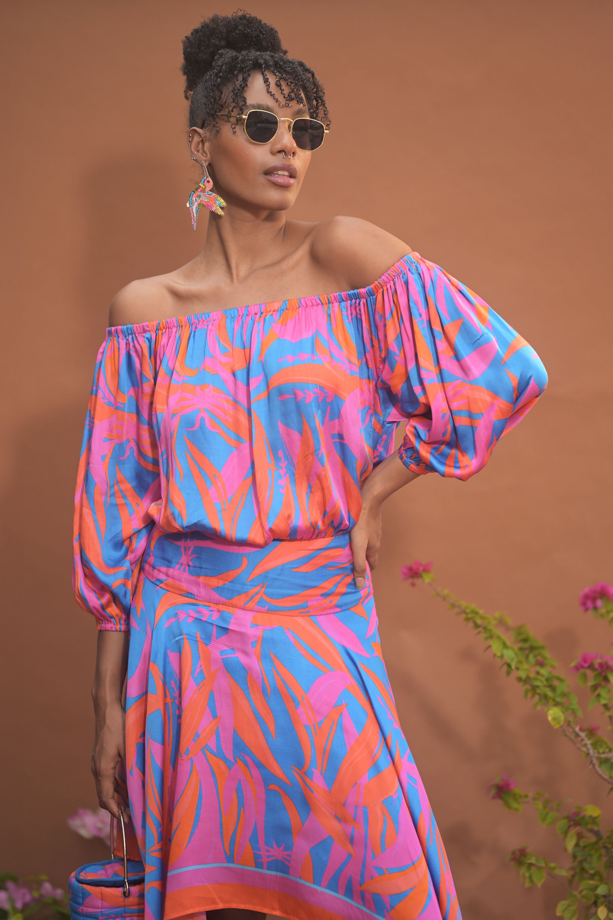 off the shoulder handkerchief dress A.L.C