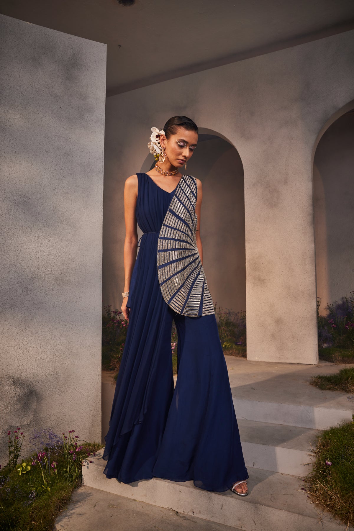 Blue Louisa Shararas Set