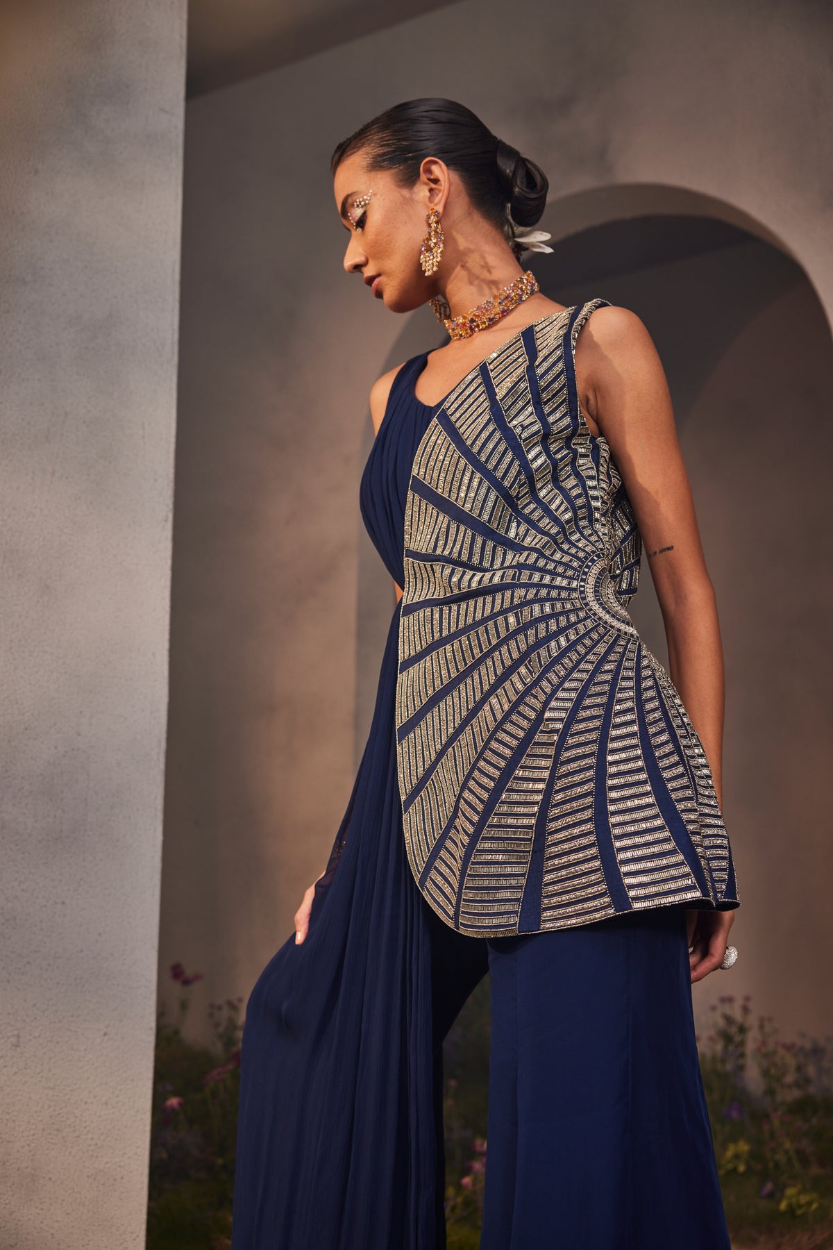 Blue Louisa Shararas Set