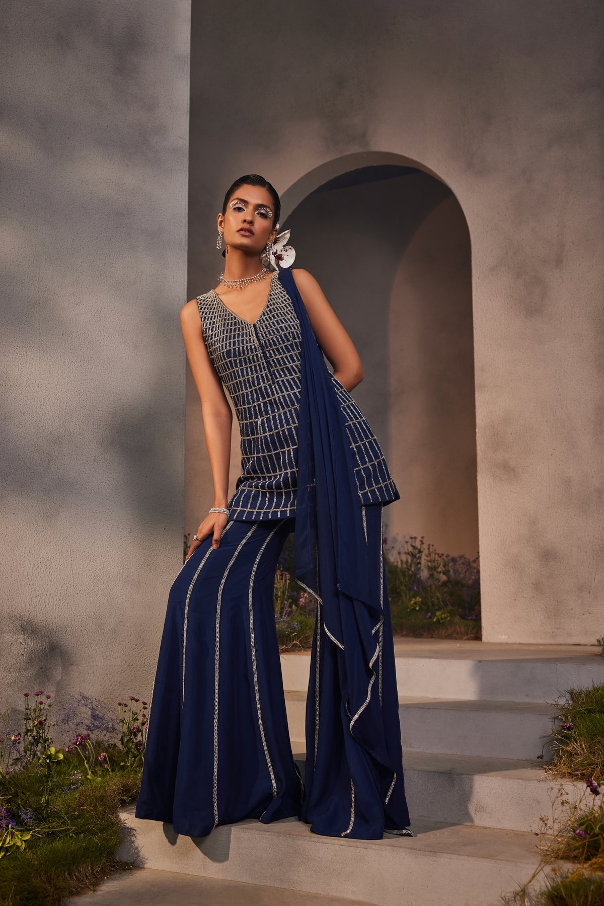 Electric Blue Lia Shararas Set