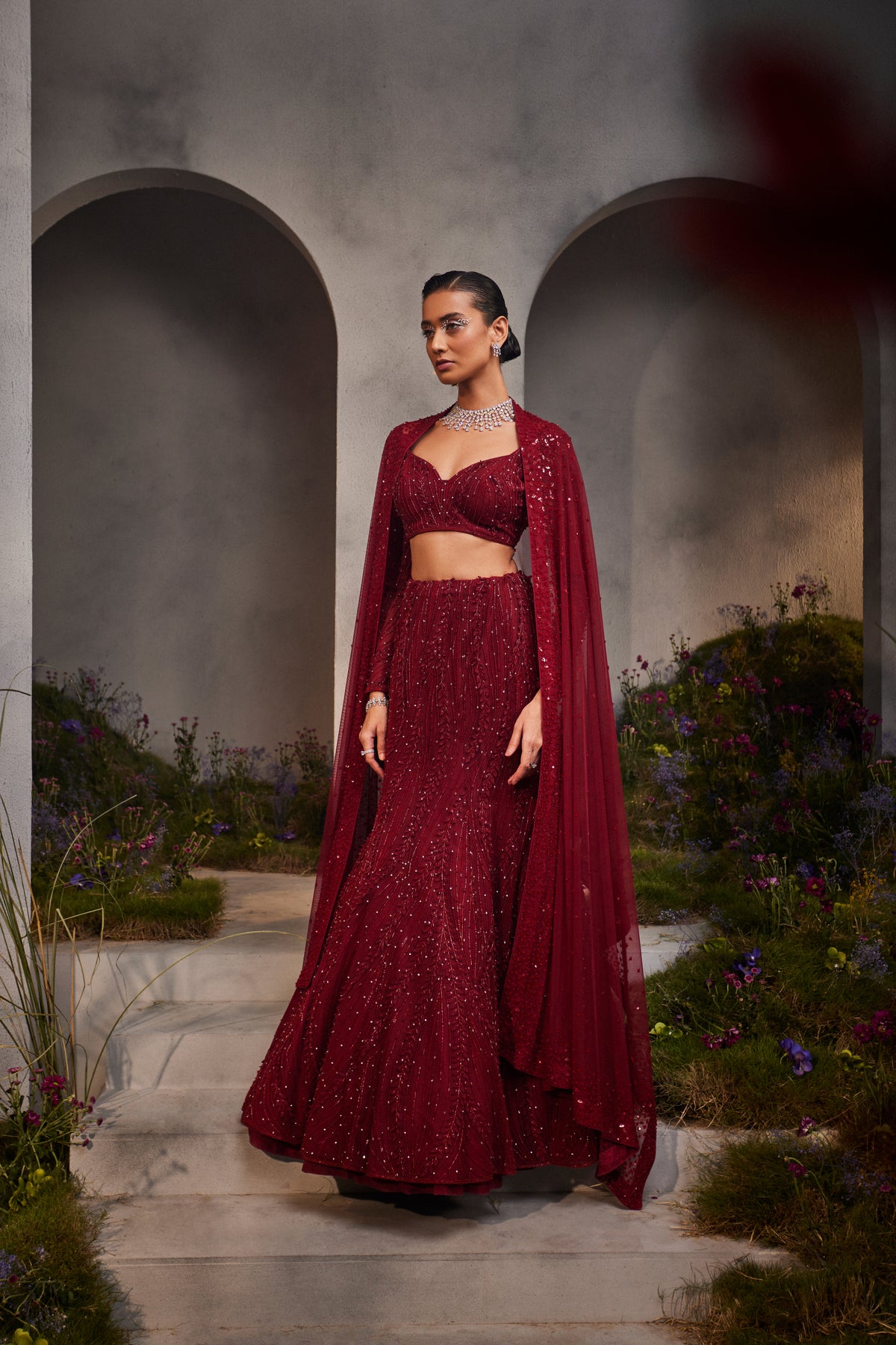 Maroon Lucia Lehenga Set