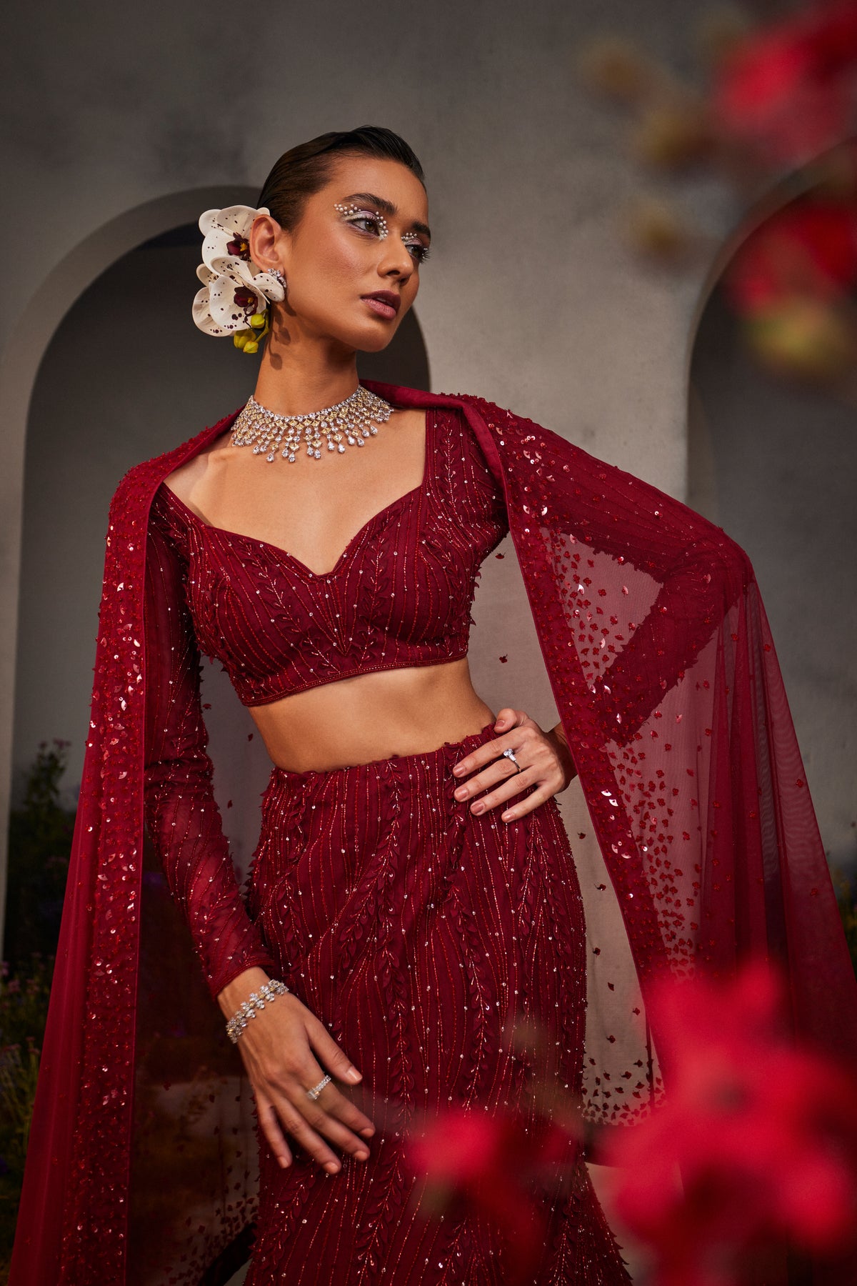 Maroon Lucia Lehenga Set