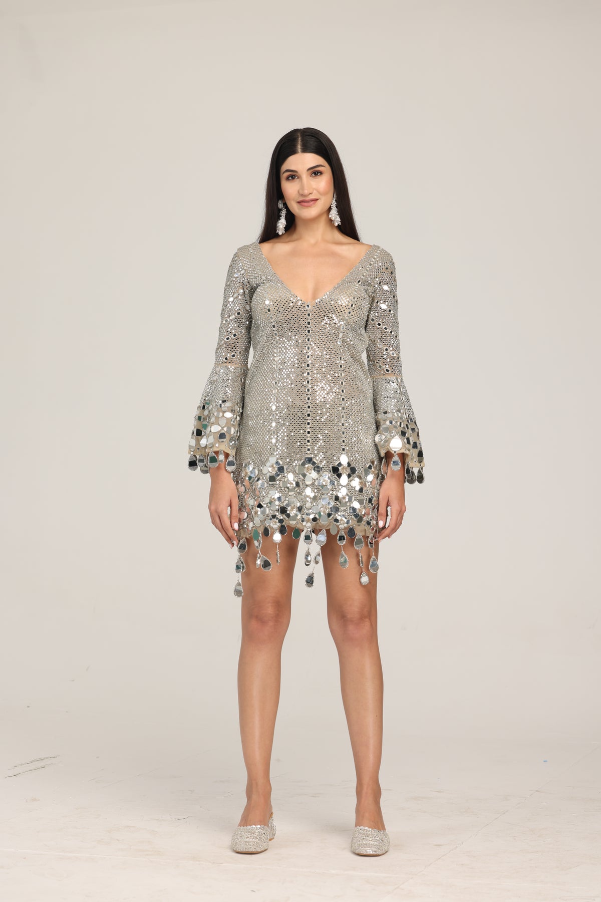 Silver Grey Mirror Dress