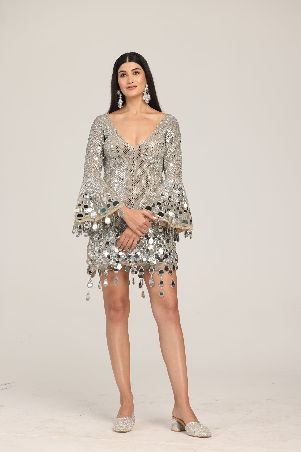 Silver Grey Mirror Dress