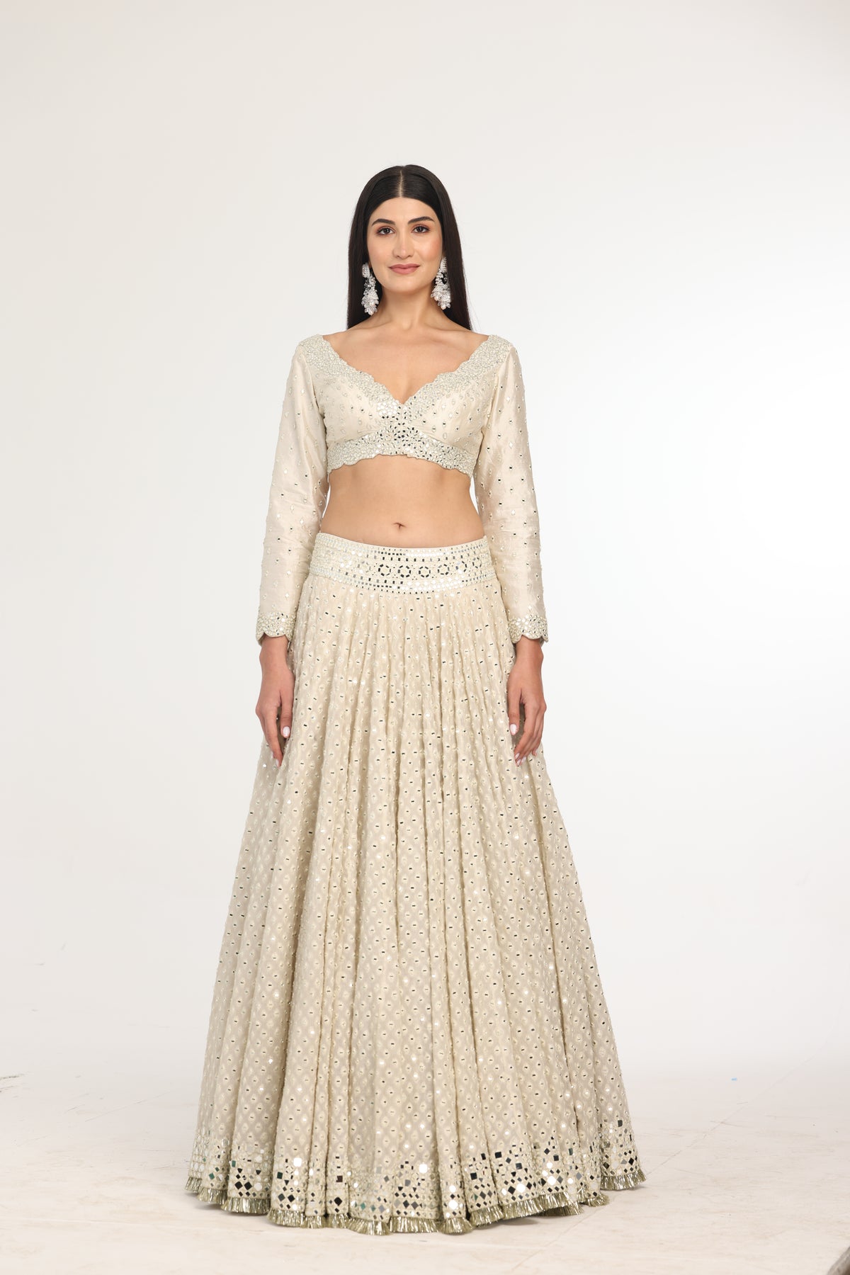 Off White Heavy Lehenga Set