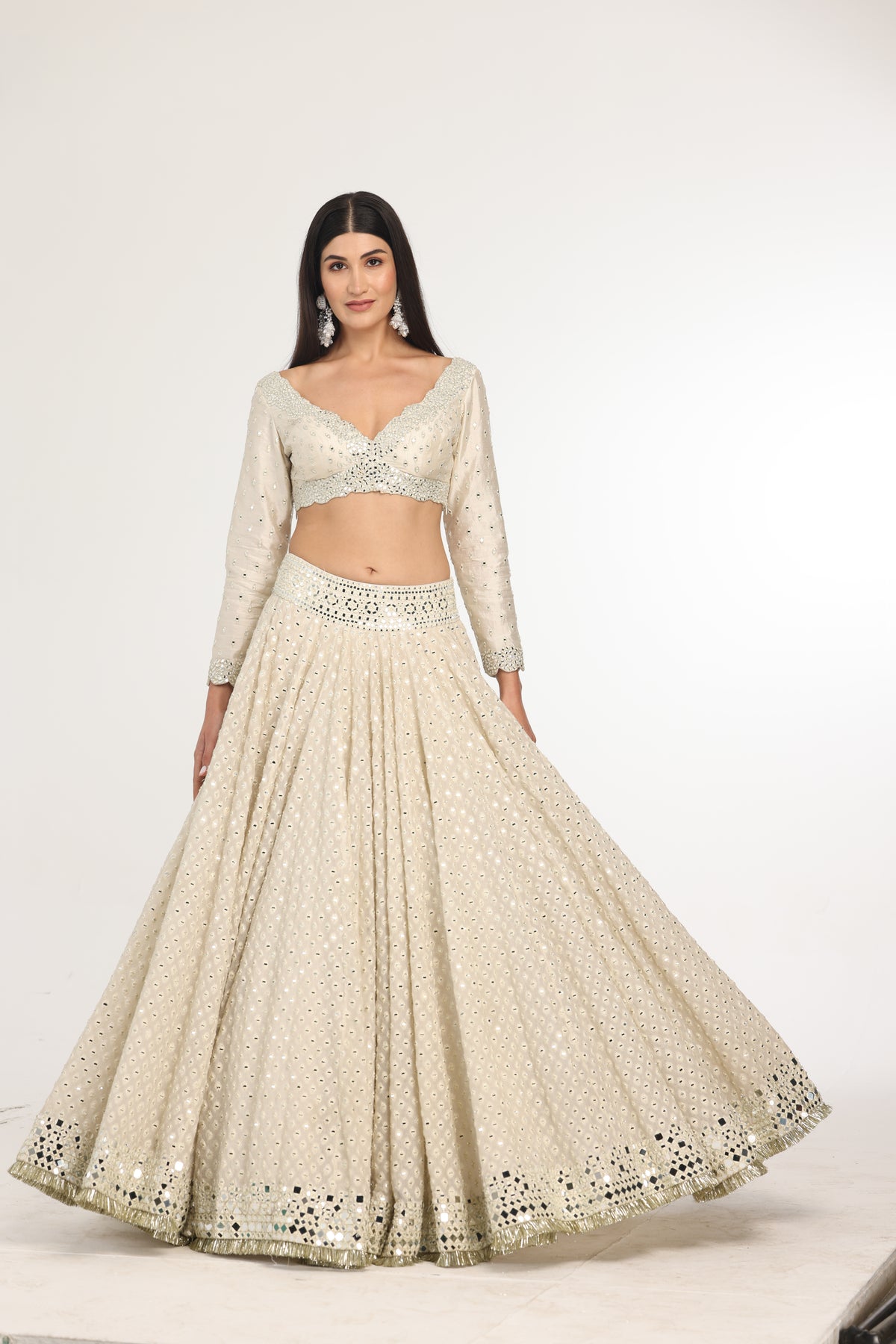 Off White Heavy Lehenga Set