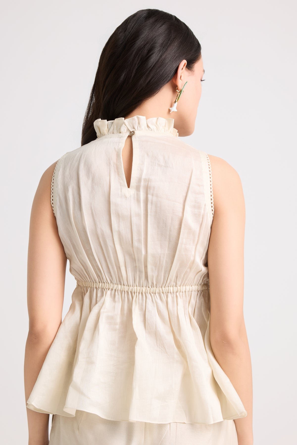 Ivory Smocked Textured Top