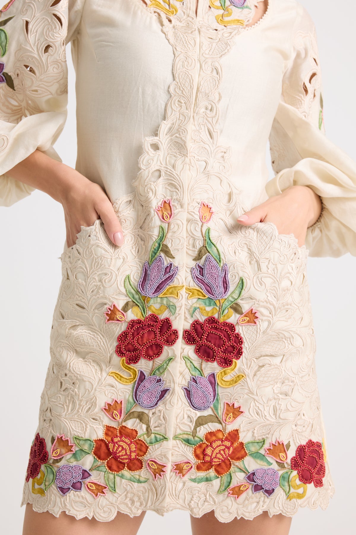 Ivory Cutout Detail Dress