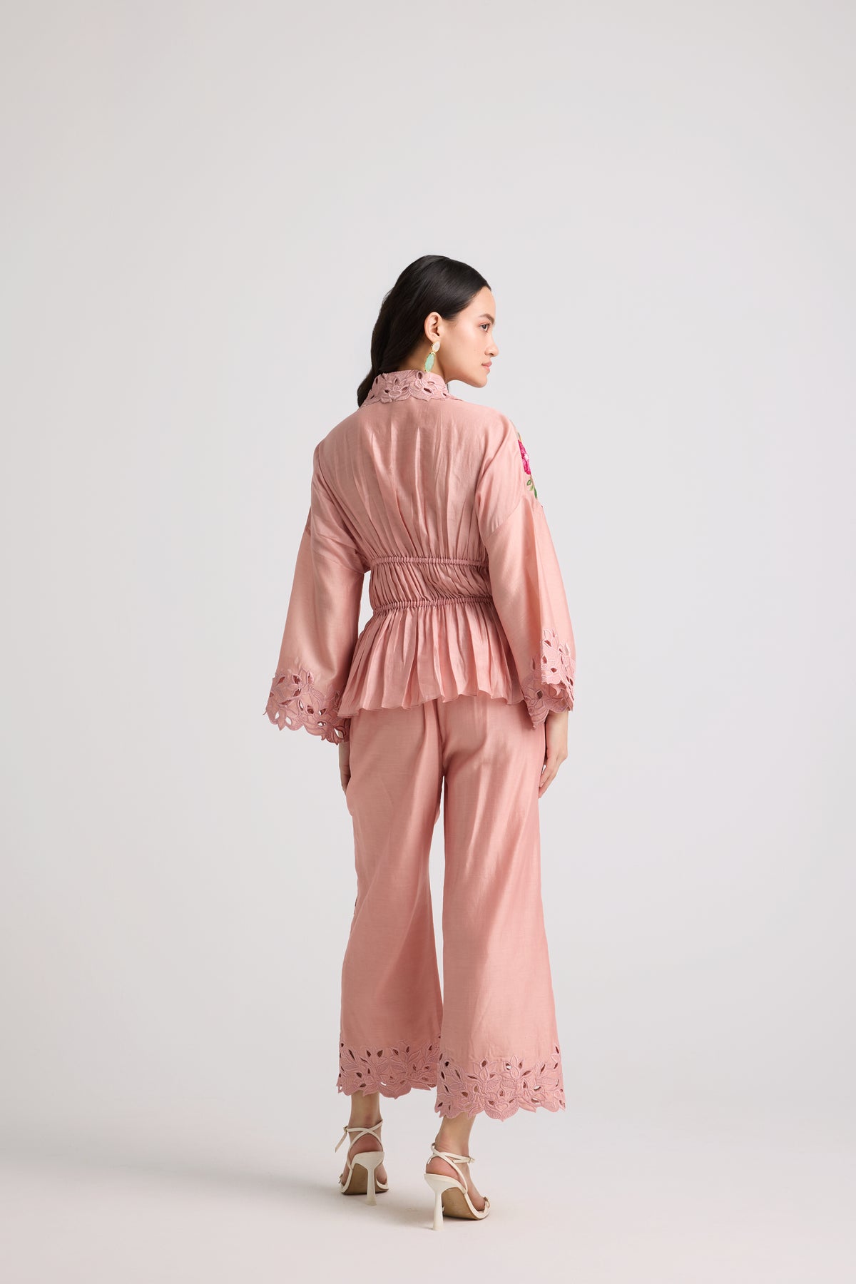 Soft Pink Cutwork Pants