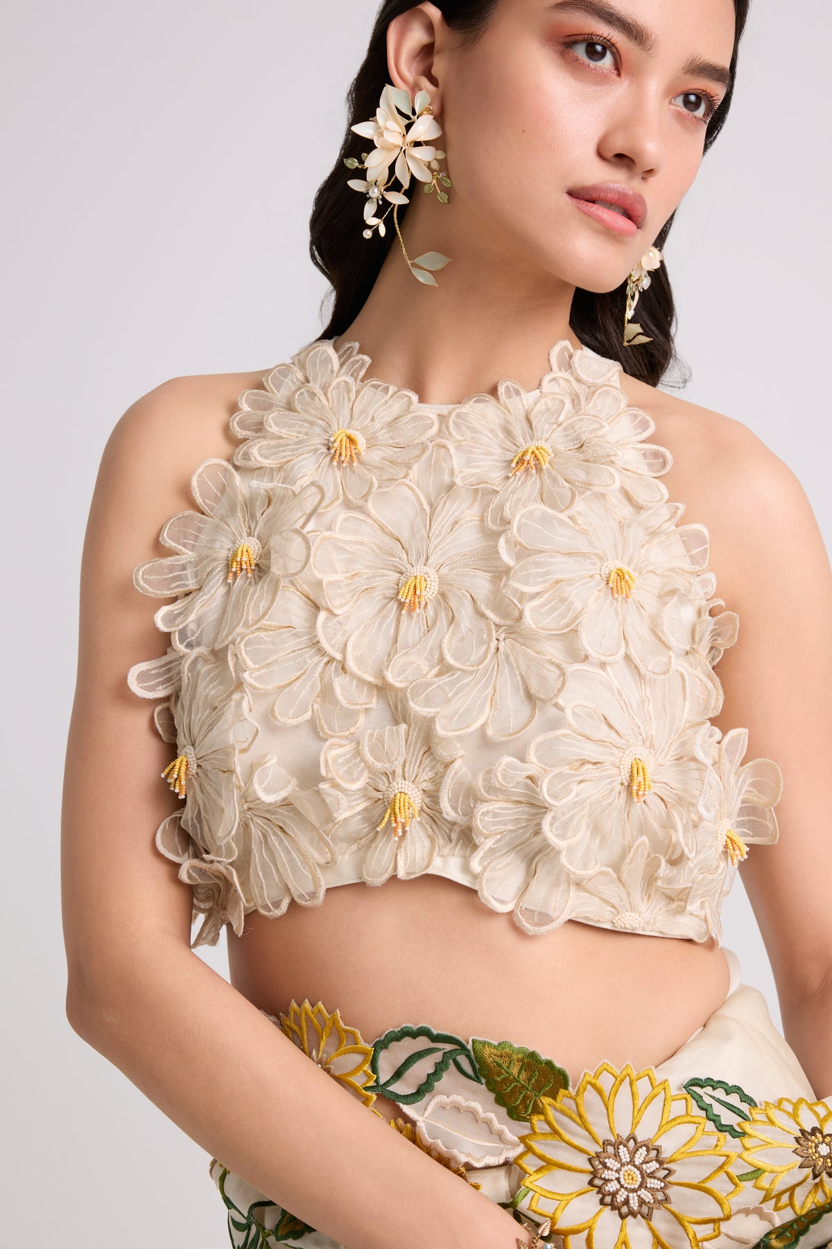 Ivory Daisy 3d Applique Top