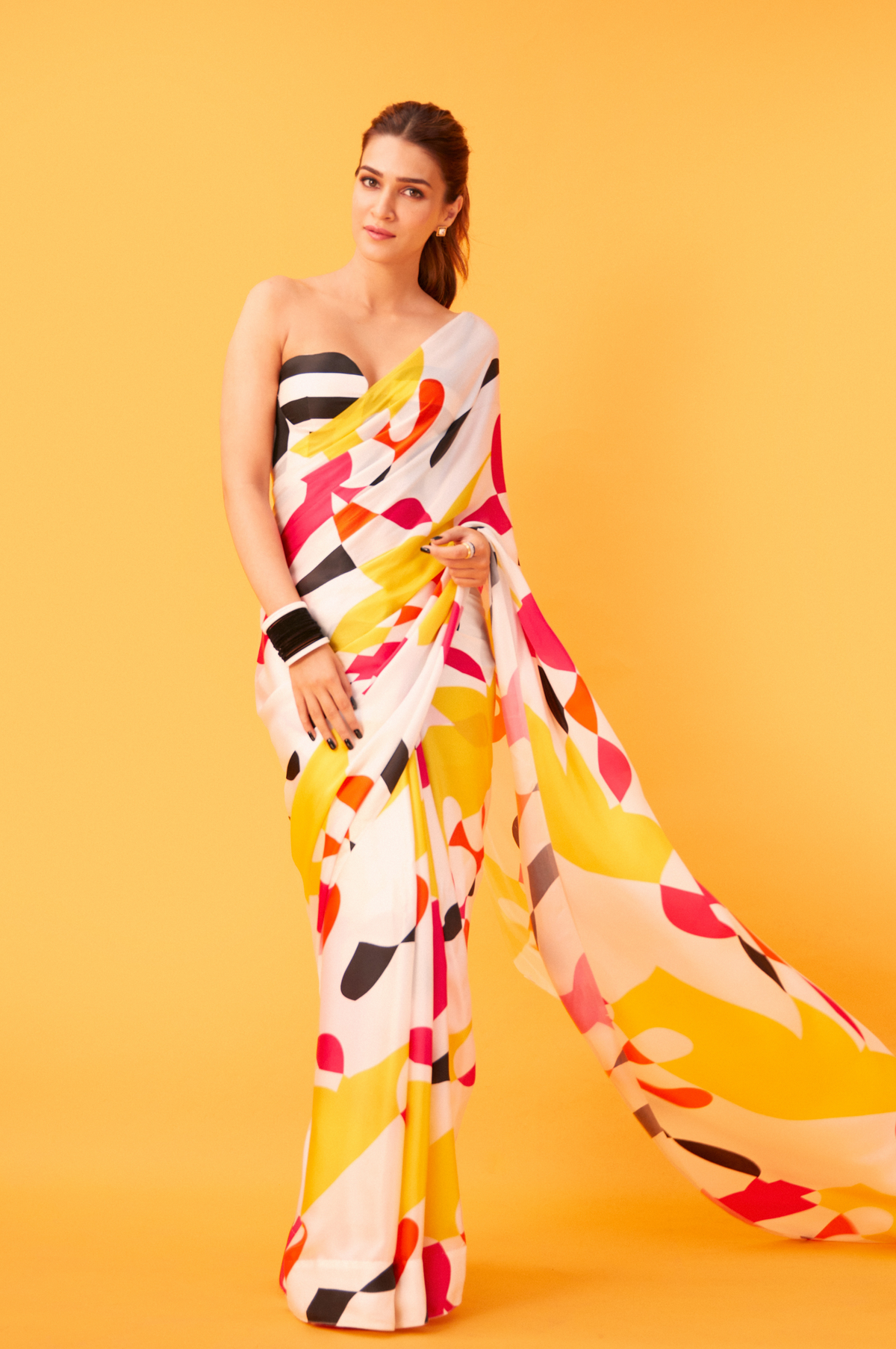 Neon cluster saree