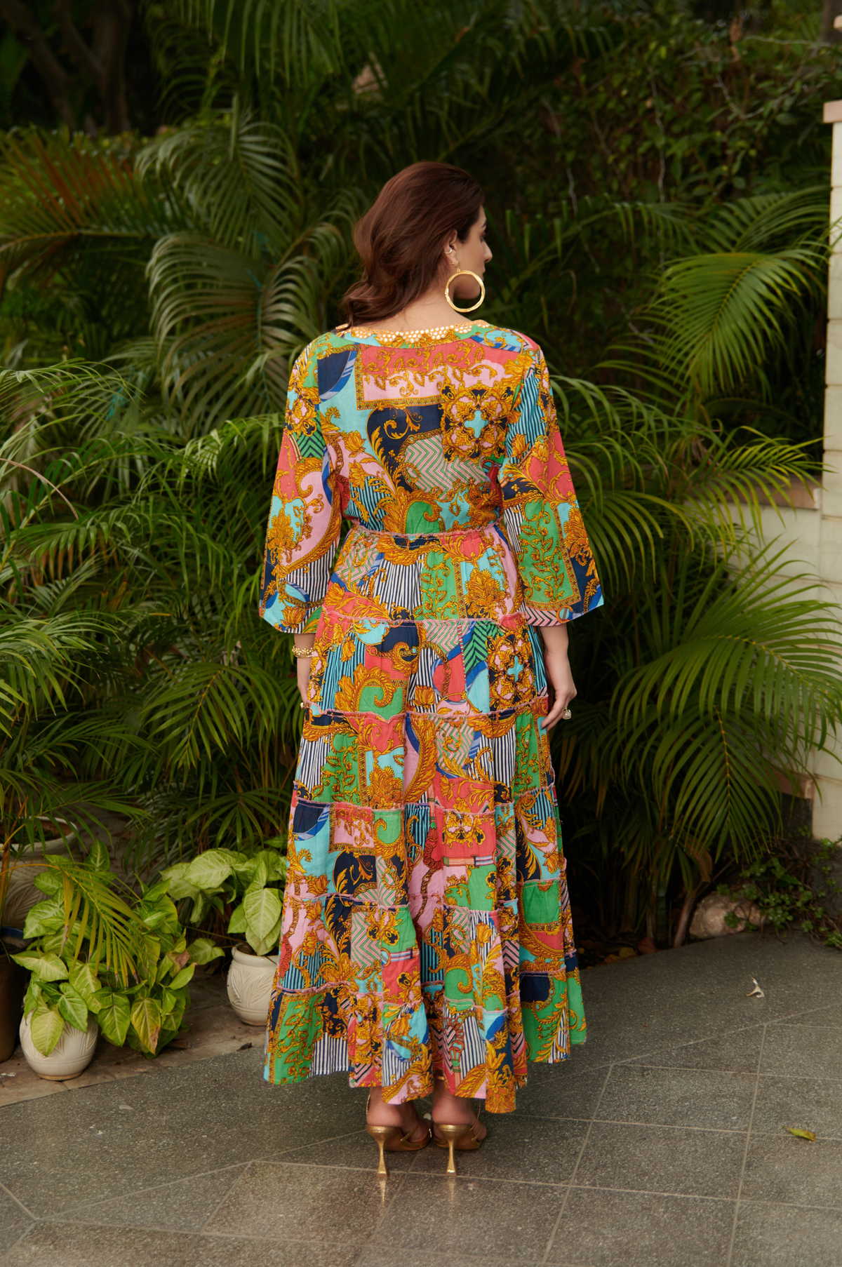 Multicolor Printed Maxi Dress