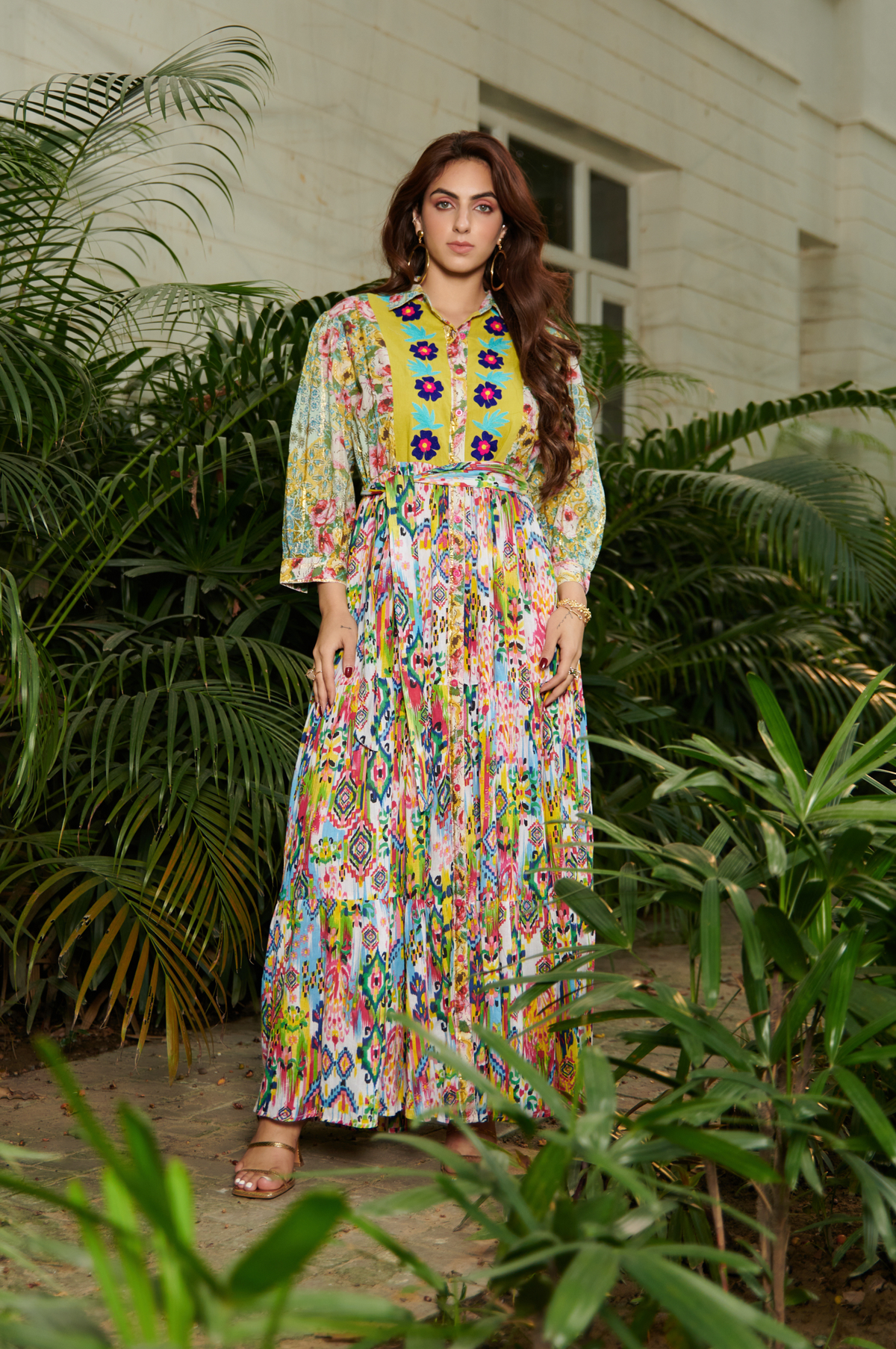 Multicolor Printed Floral Maxi Dress